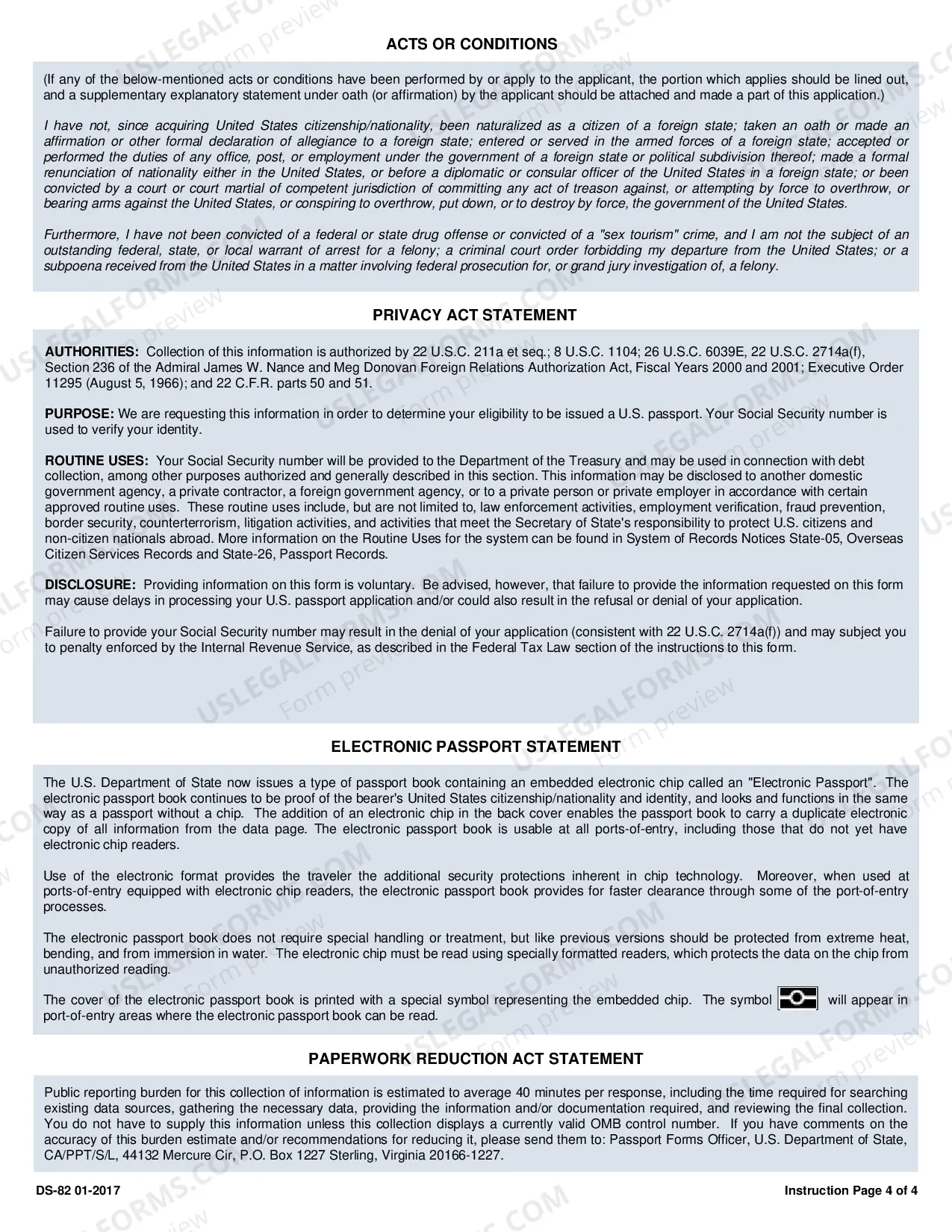 Preview Passport Renewal Form DS-82 (Application for Renewal of Passport)
