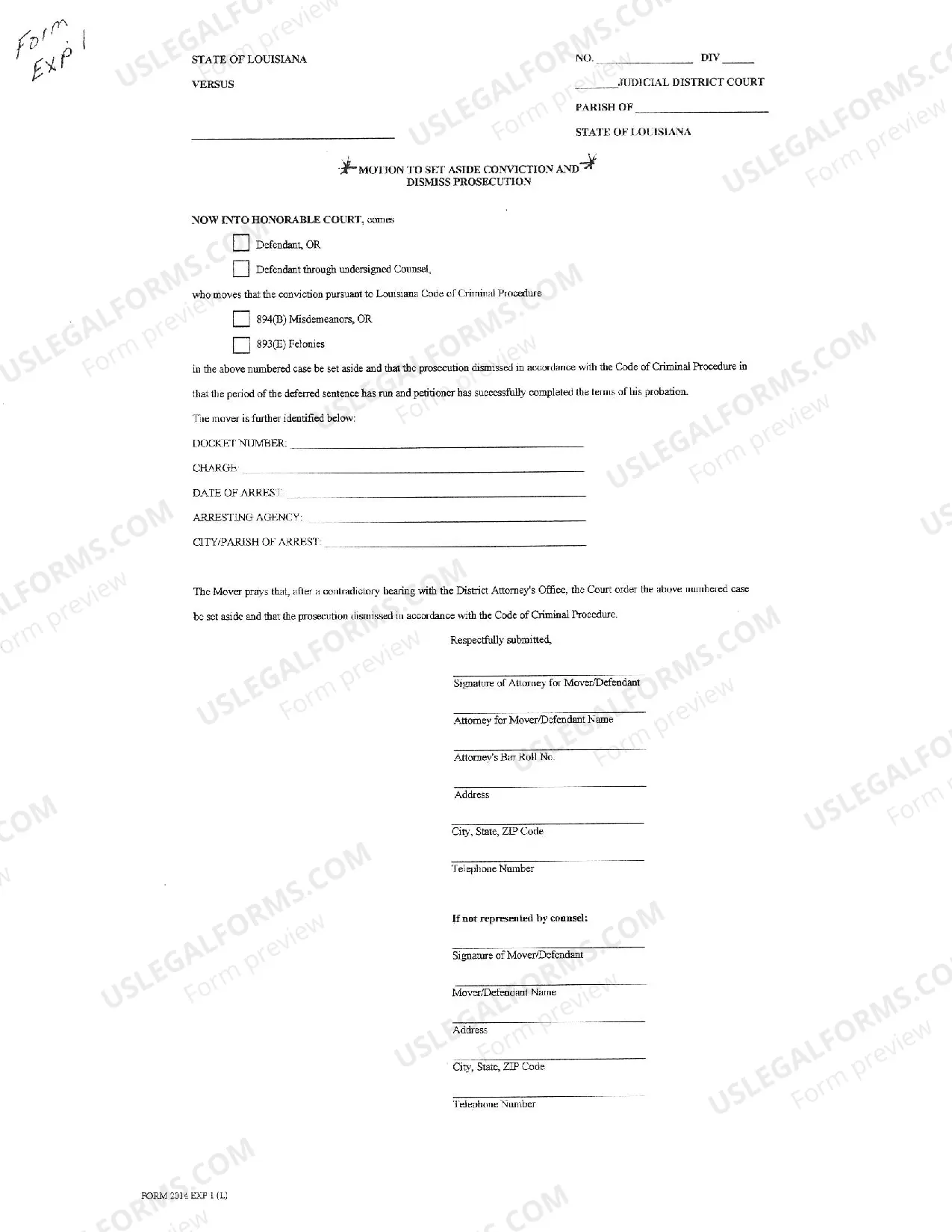 Preview Felony and Misdemeanor case expungement forms