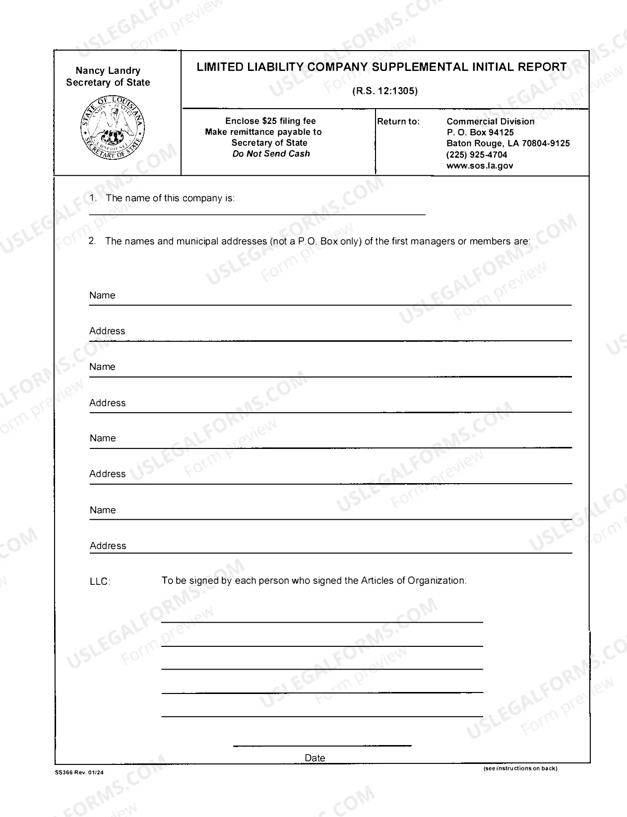 Preview Limited Liability Company Initial Report