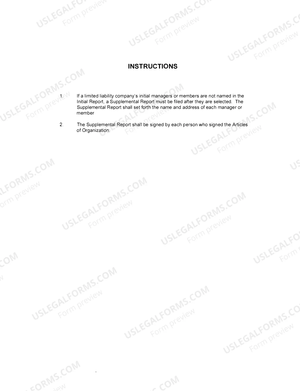 Preview Limited Liability Company Initial Report