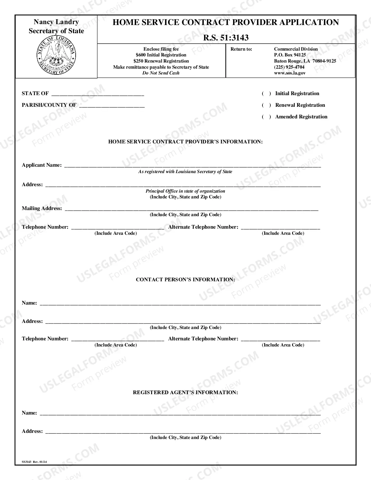 Preview Home Service Contract Provider Application