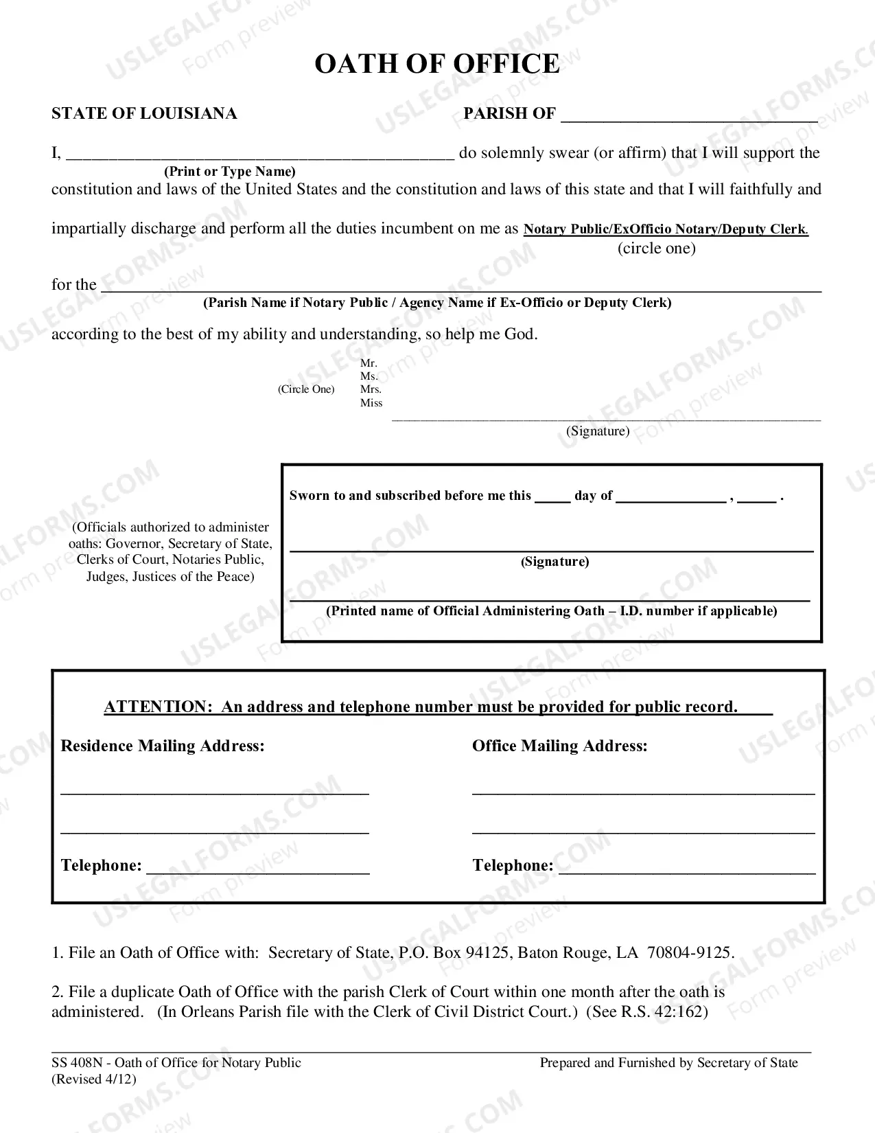 Preview Notary Name Change