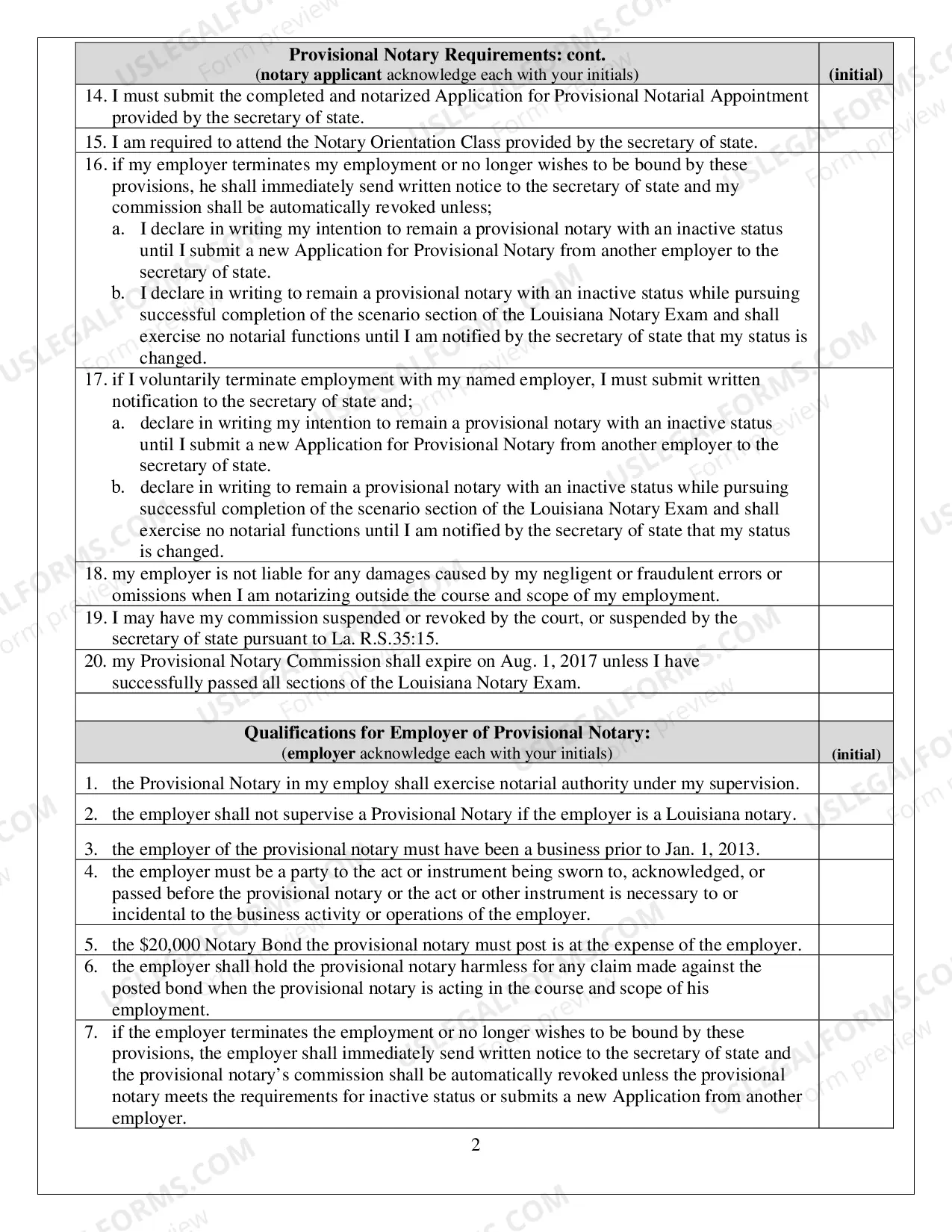 Preview Application for Provisional Notarial Appointment