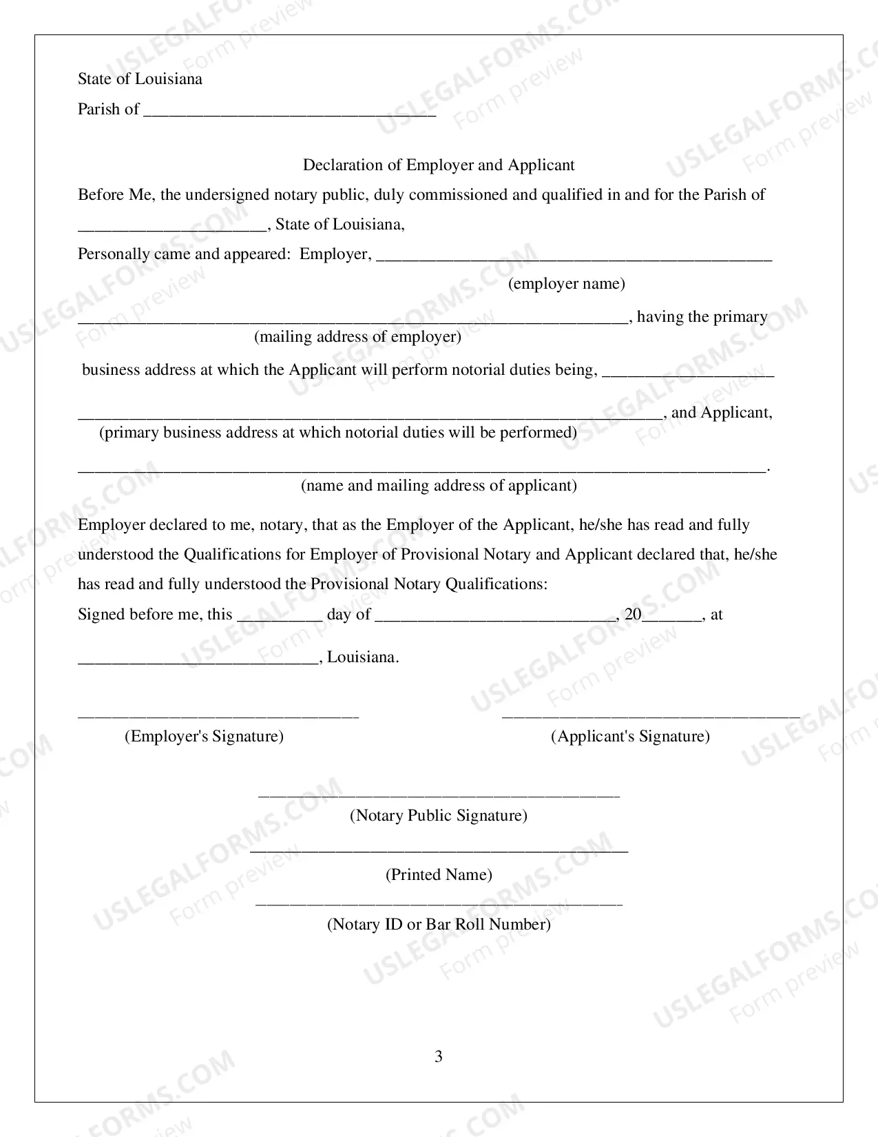 Preview Application for Provisional Notarial Appointment