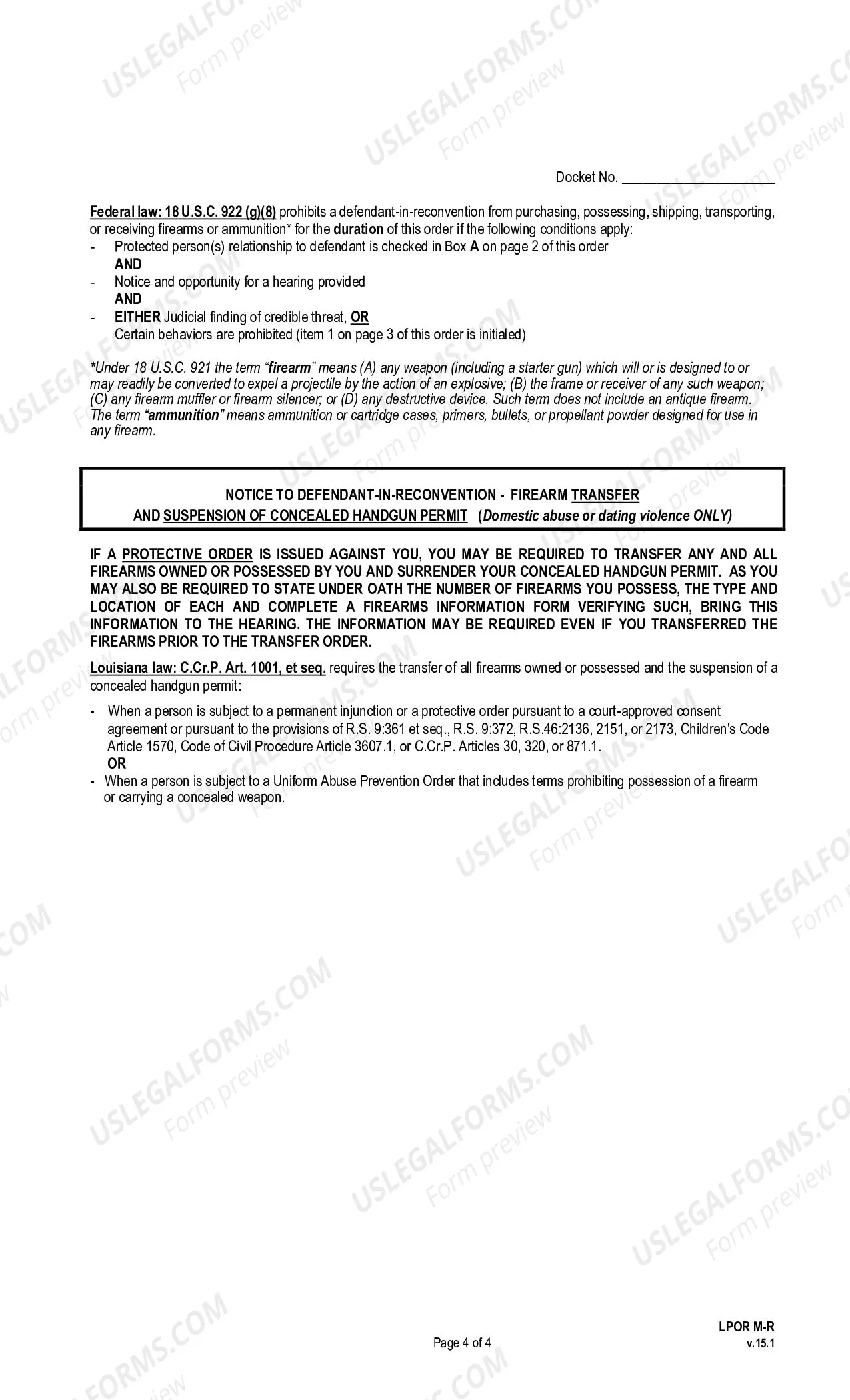 Preview Rule to Show Cause Why Protective Order Should Not Issue, In Reconvention