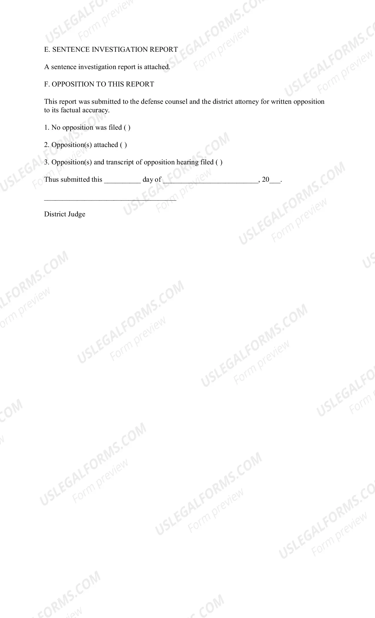 Preview Appendix B UNIFORM CAPITAL SENTENCE REPORT
