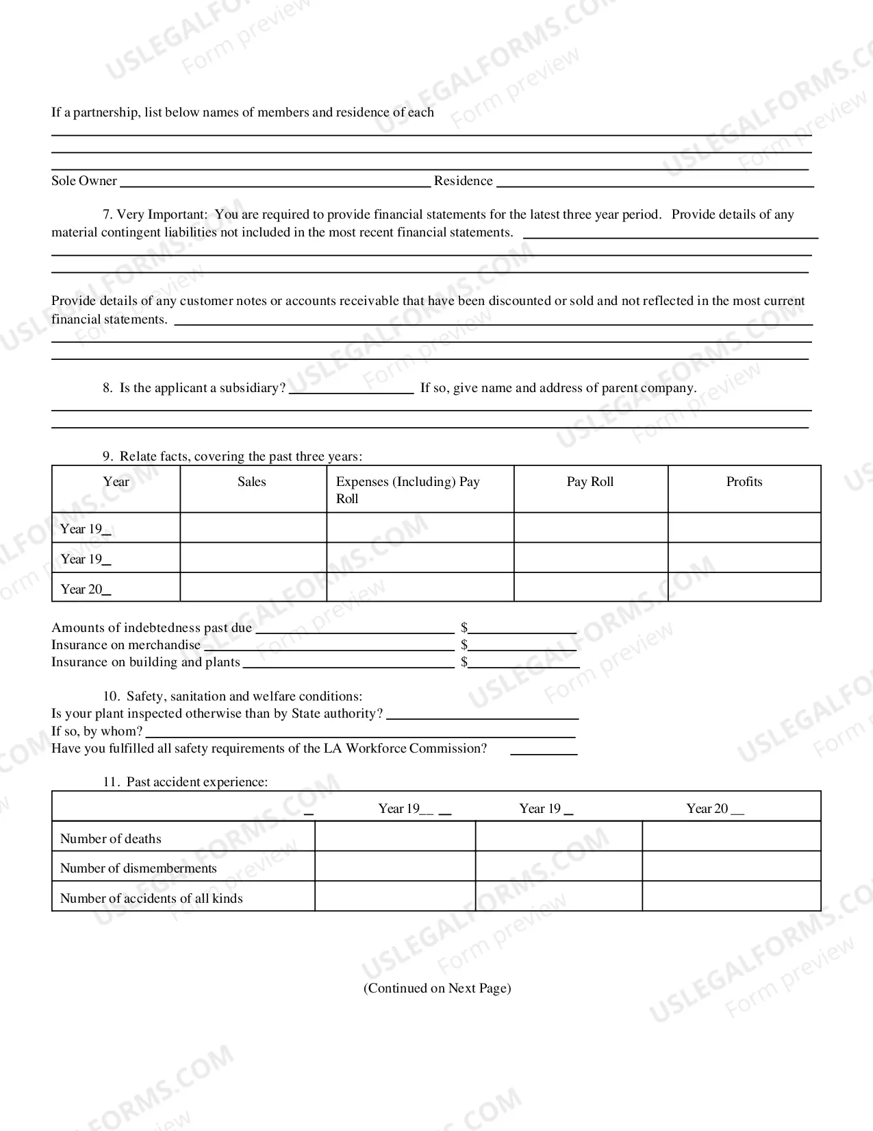 Preview Self-Insurer Application