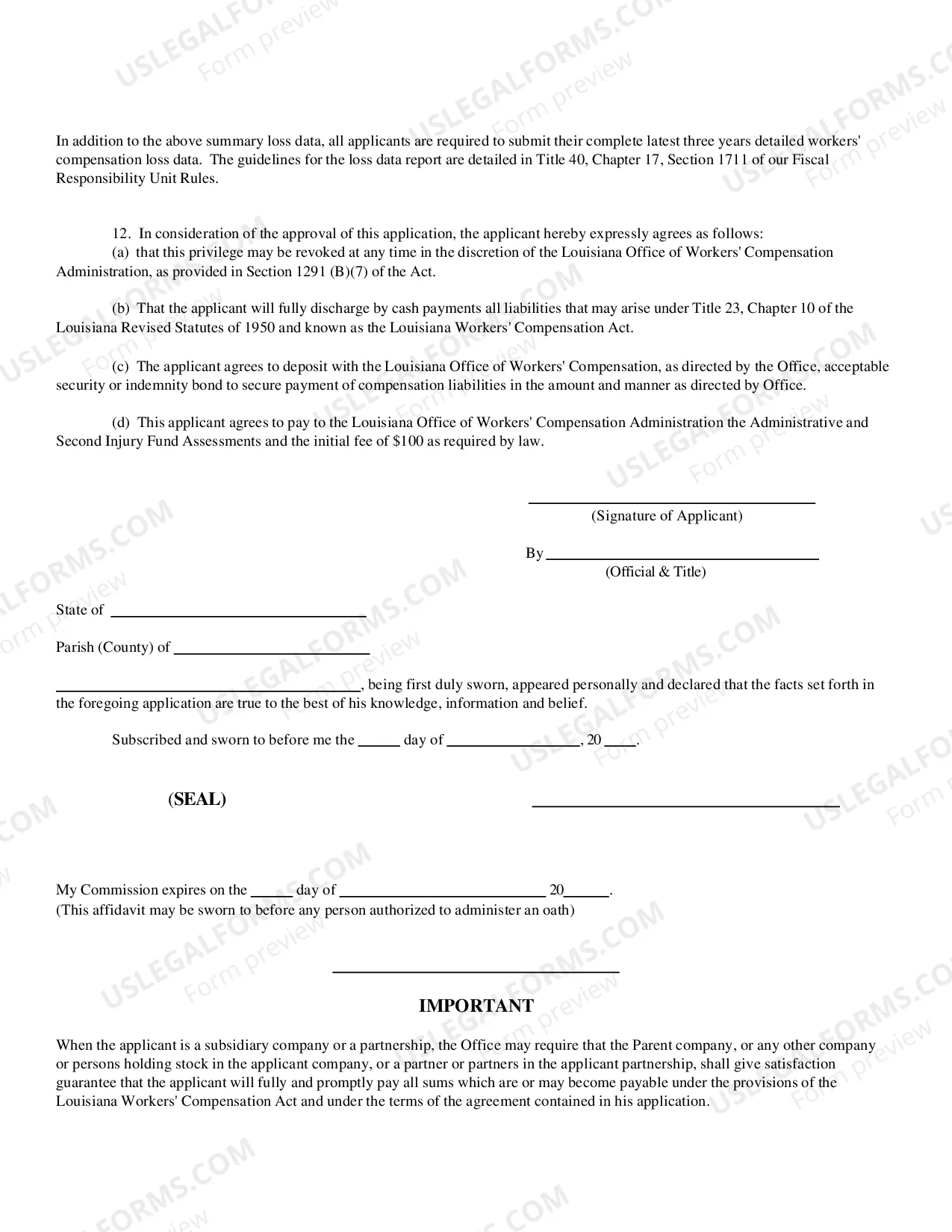 Preview Self-Insurer Application