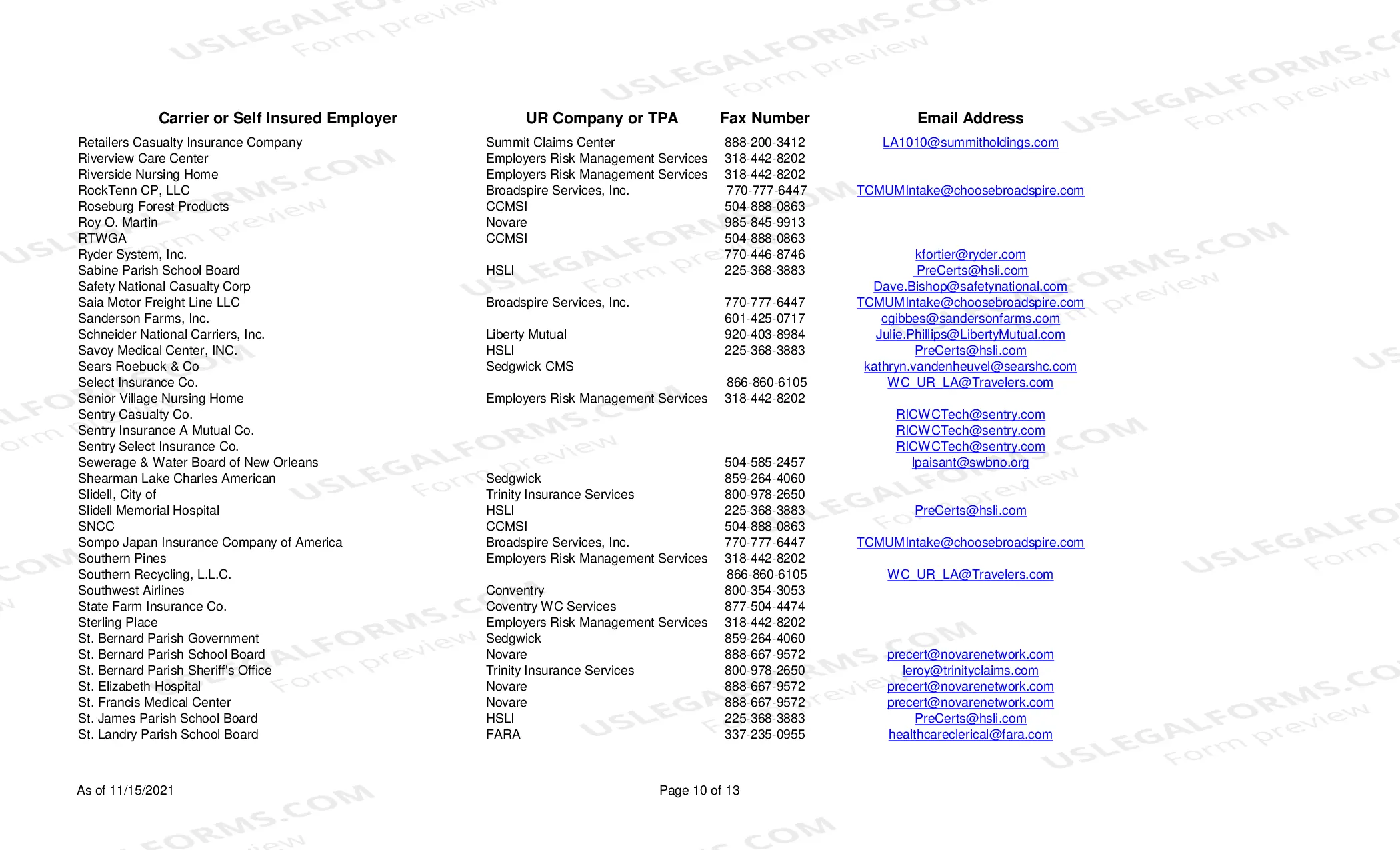 Preview Utilization Review Contacts New