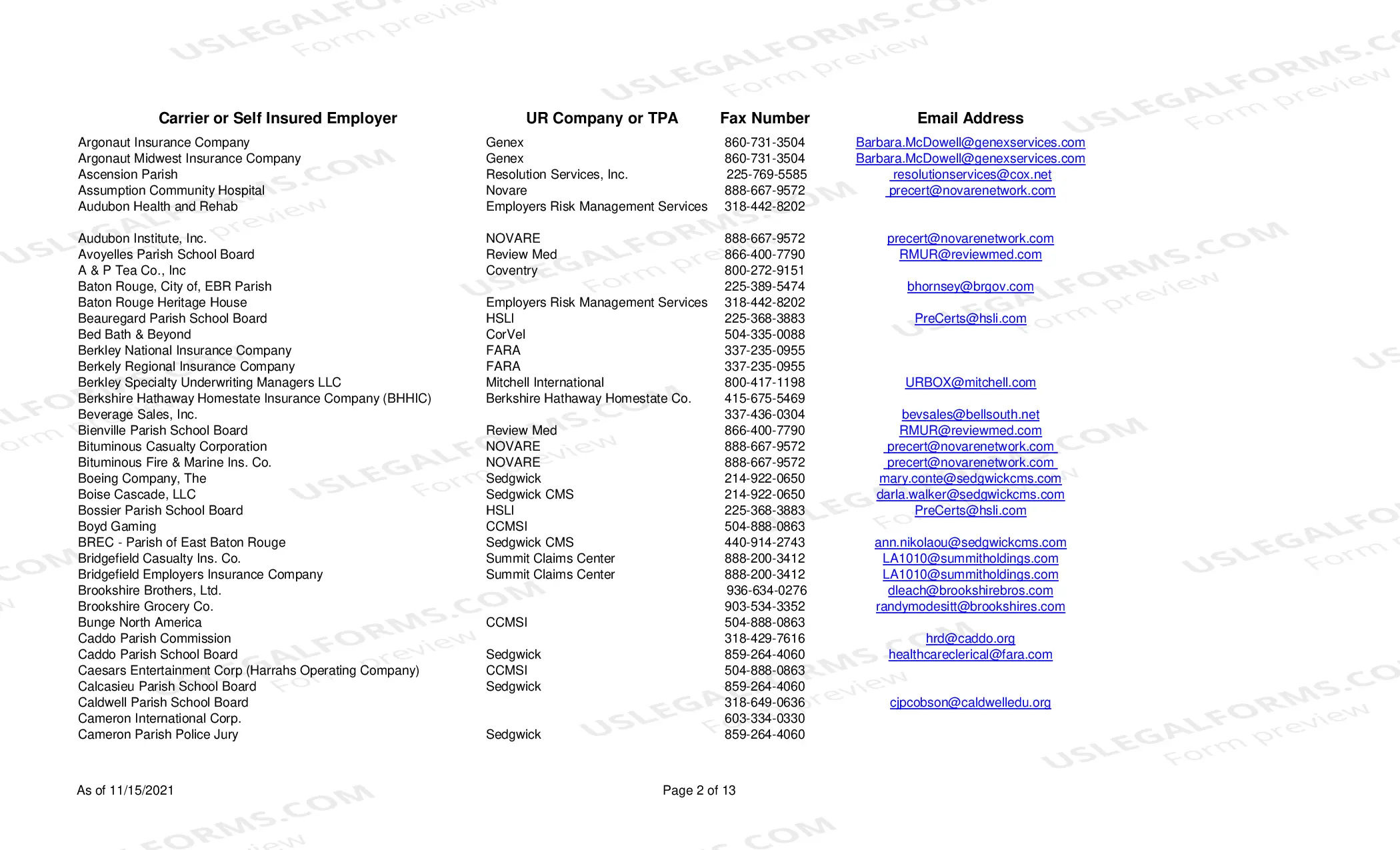 Preview Utilization Review Contacts New