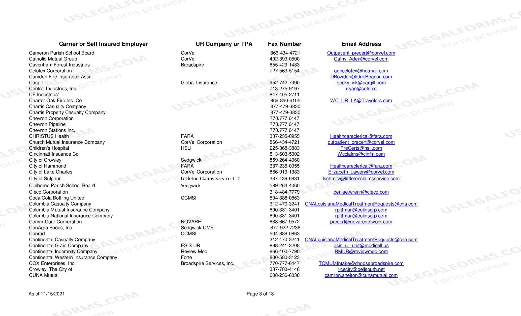 Preview Utilization Review Contacts New