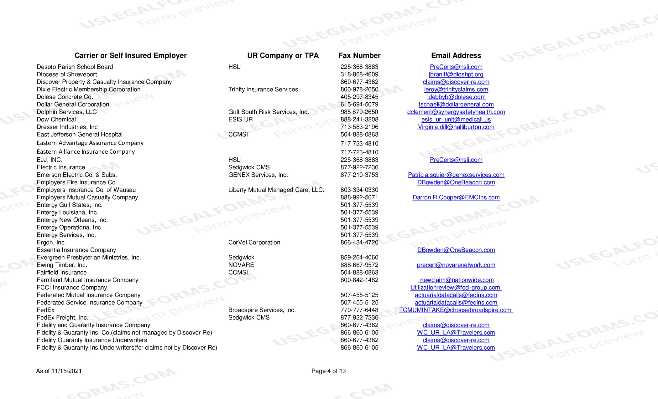 Preview Utilization Review Contacts New