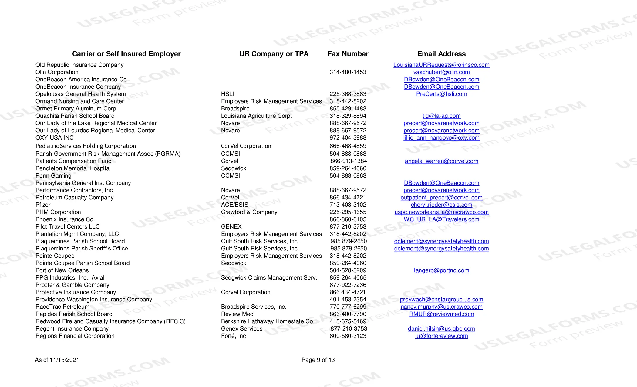 Preview Utilization Review Contacts New