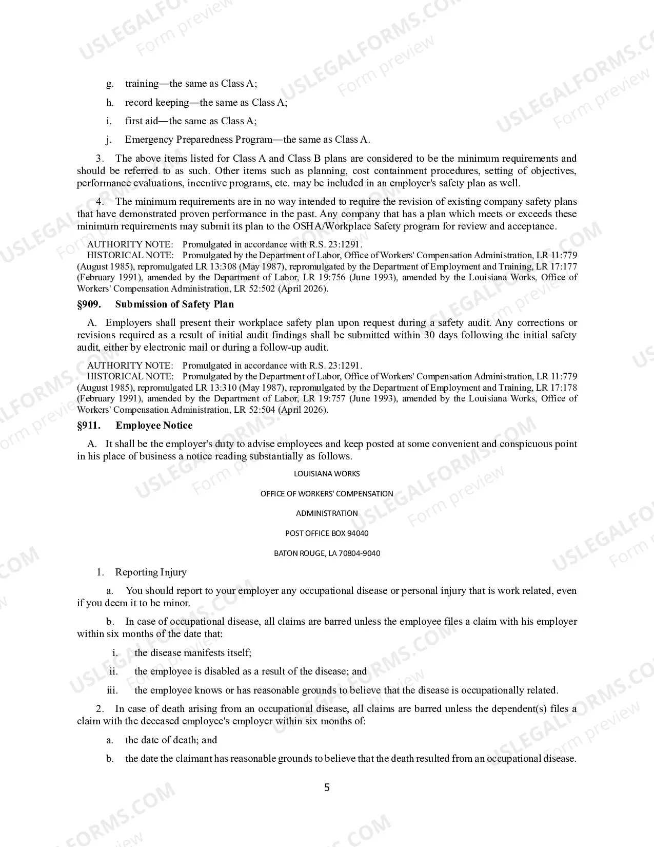Preview Safety Requirements
