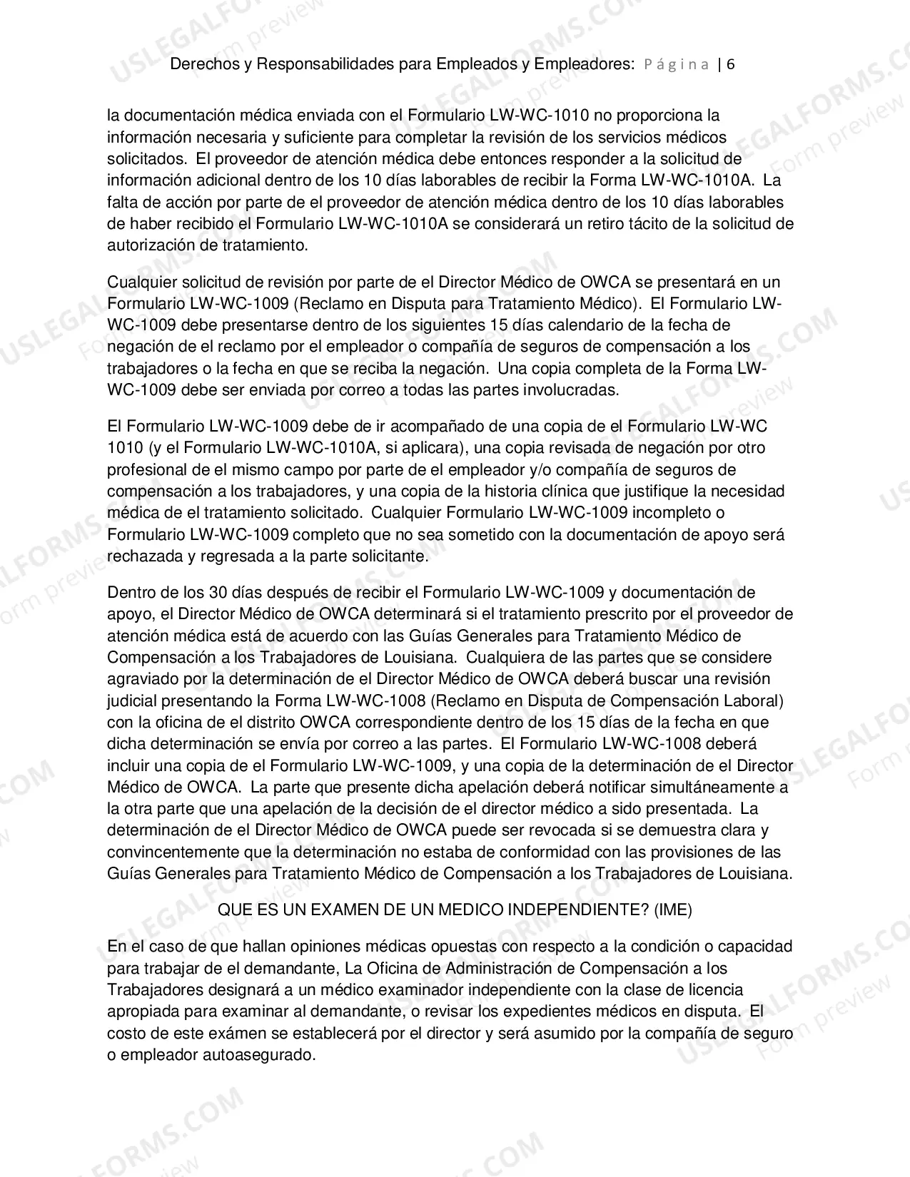 Preview Derechos y Responsabilidades Para Los Empleados y Los Empleadores en La Compensacion a Los Trabajadores New