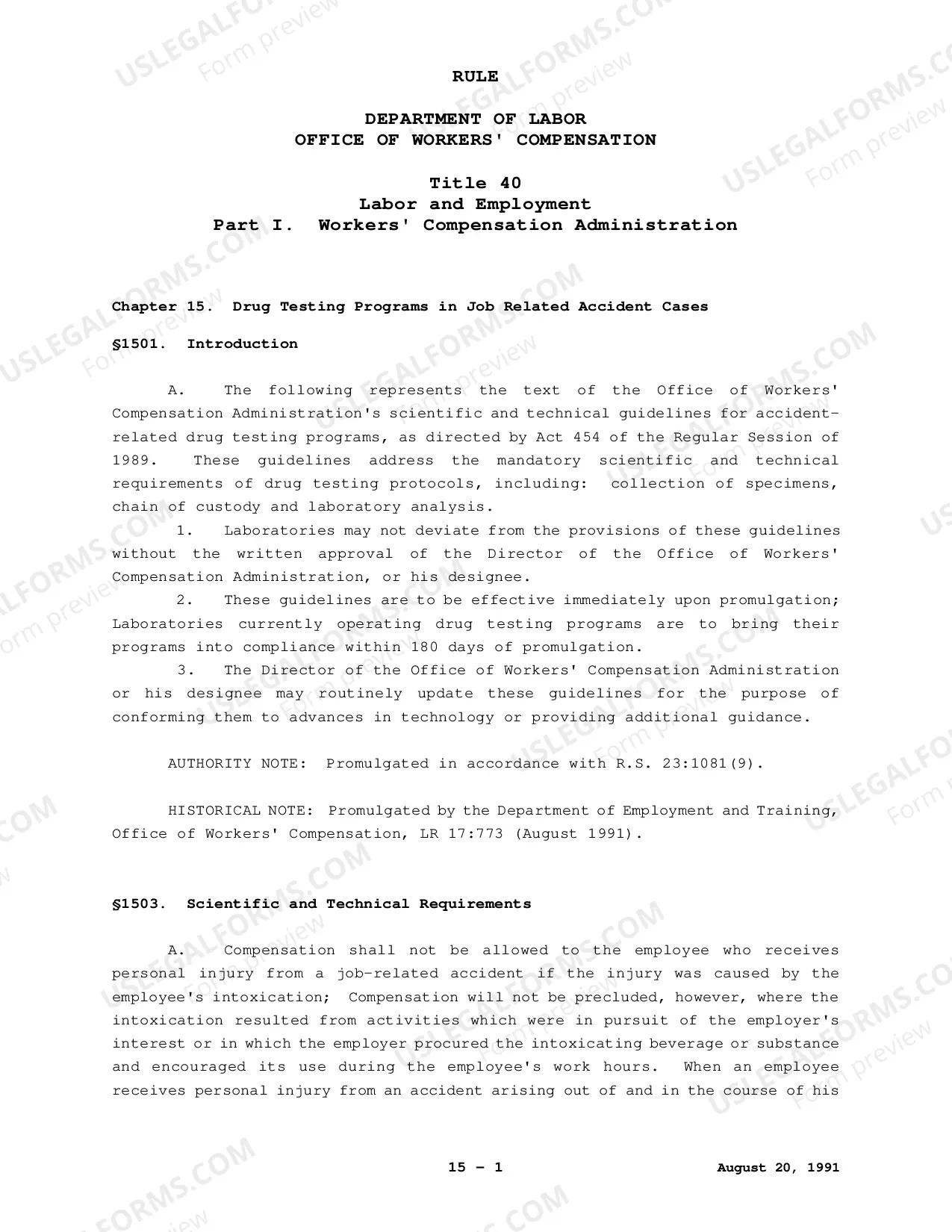 Preview Drug Testing Programs in Job Accident Cases