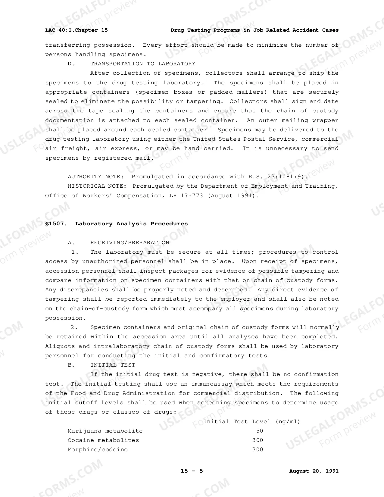 Preview Drug Testing Programs in Job Accident Cases