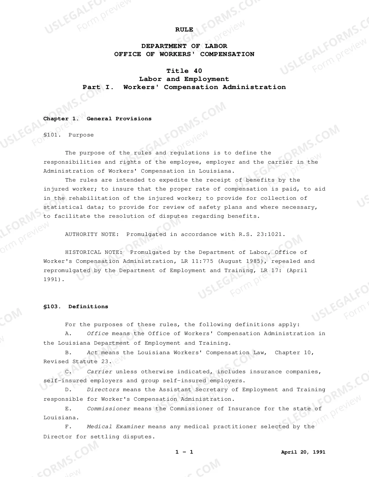 Preview General Provisions