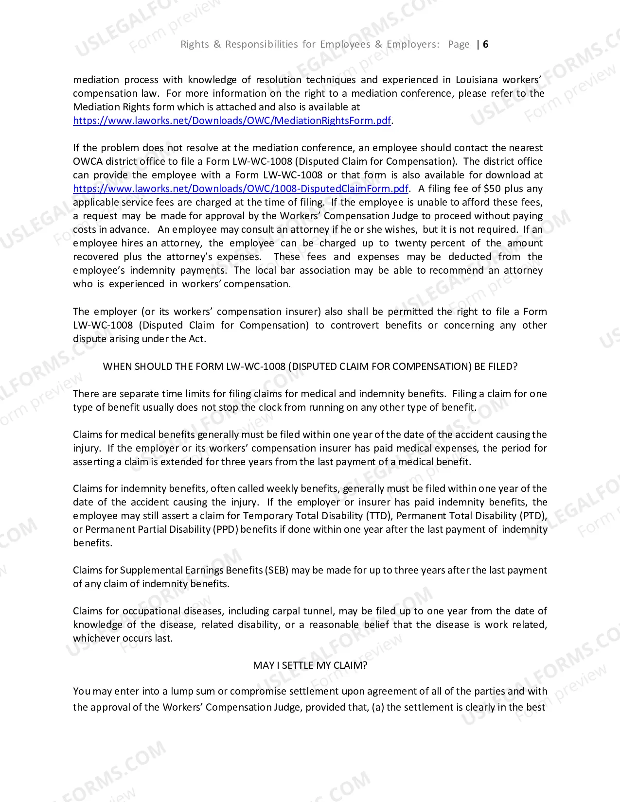 Preview Rights and Responsibilities in Workers' Compensation New