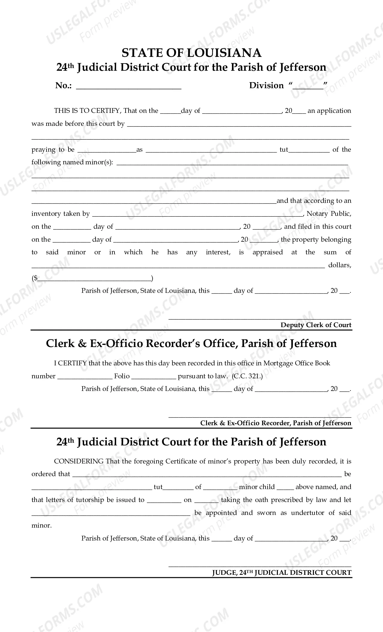 Preview Minors Mortgage