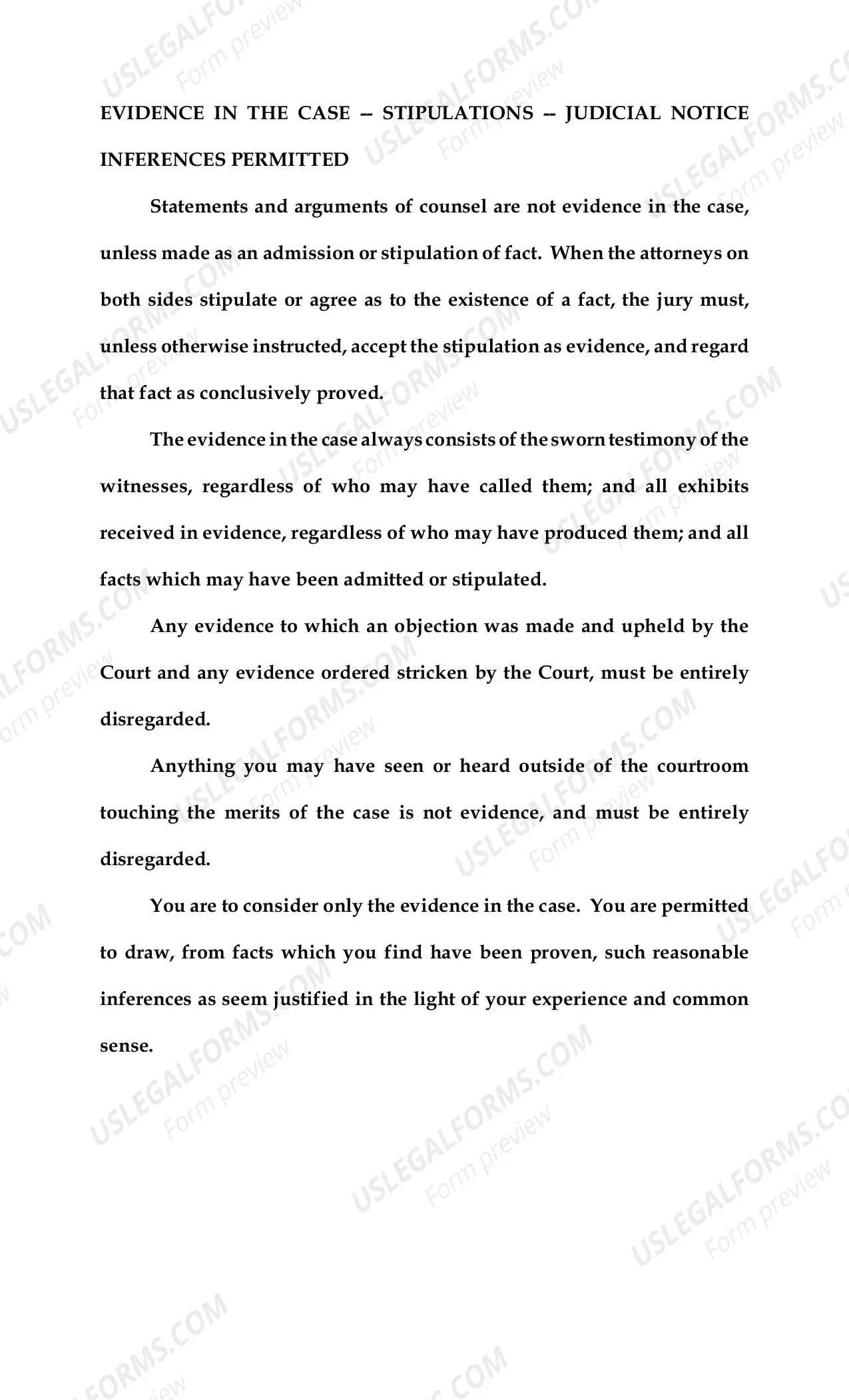 Preview Instructions for Jurors (Division "O" civilcases ONLY)