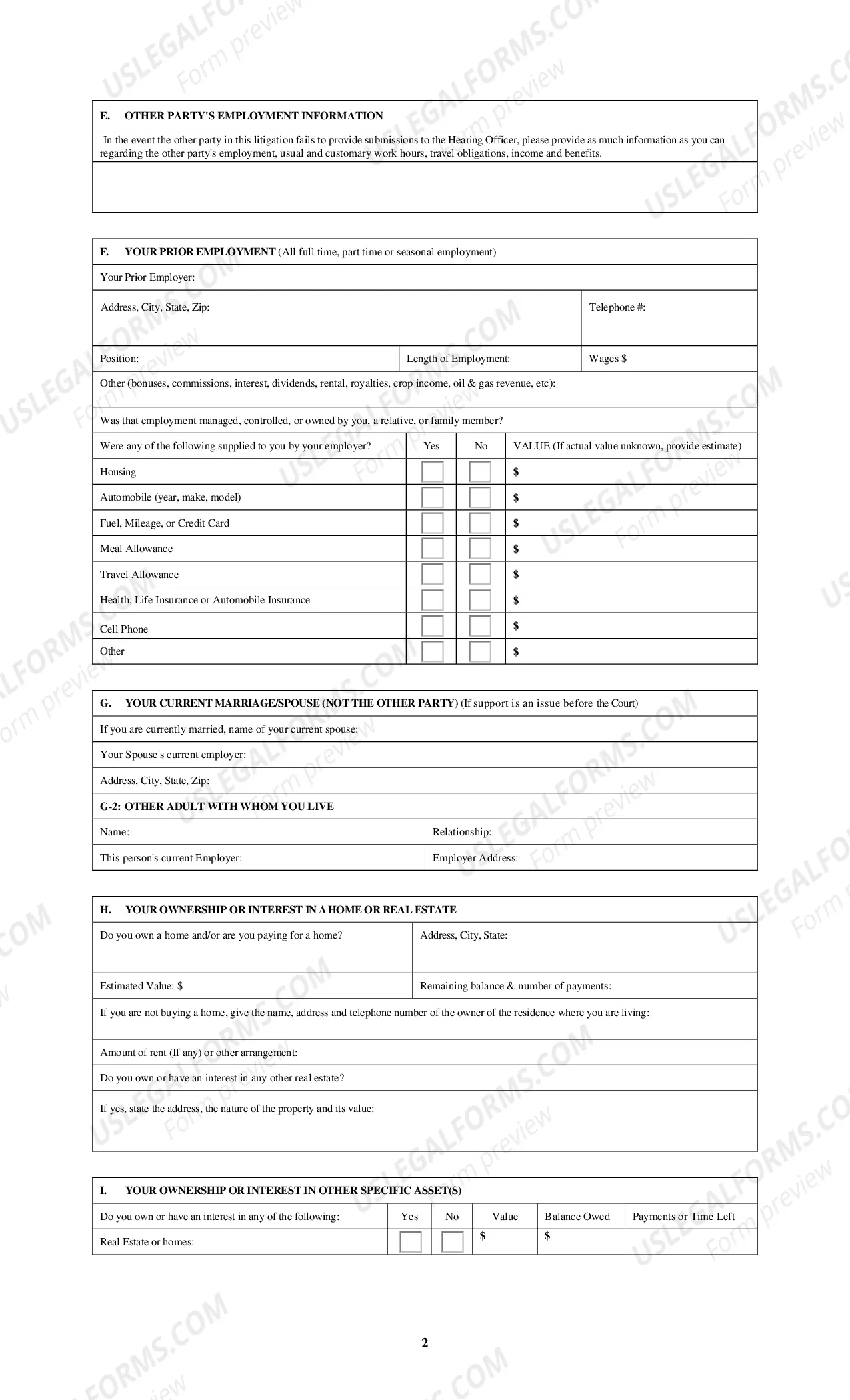 Preview Hearing Officer Conference Affidavit form