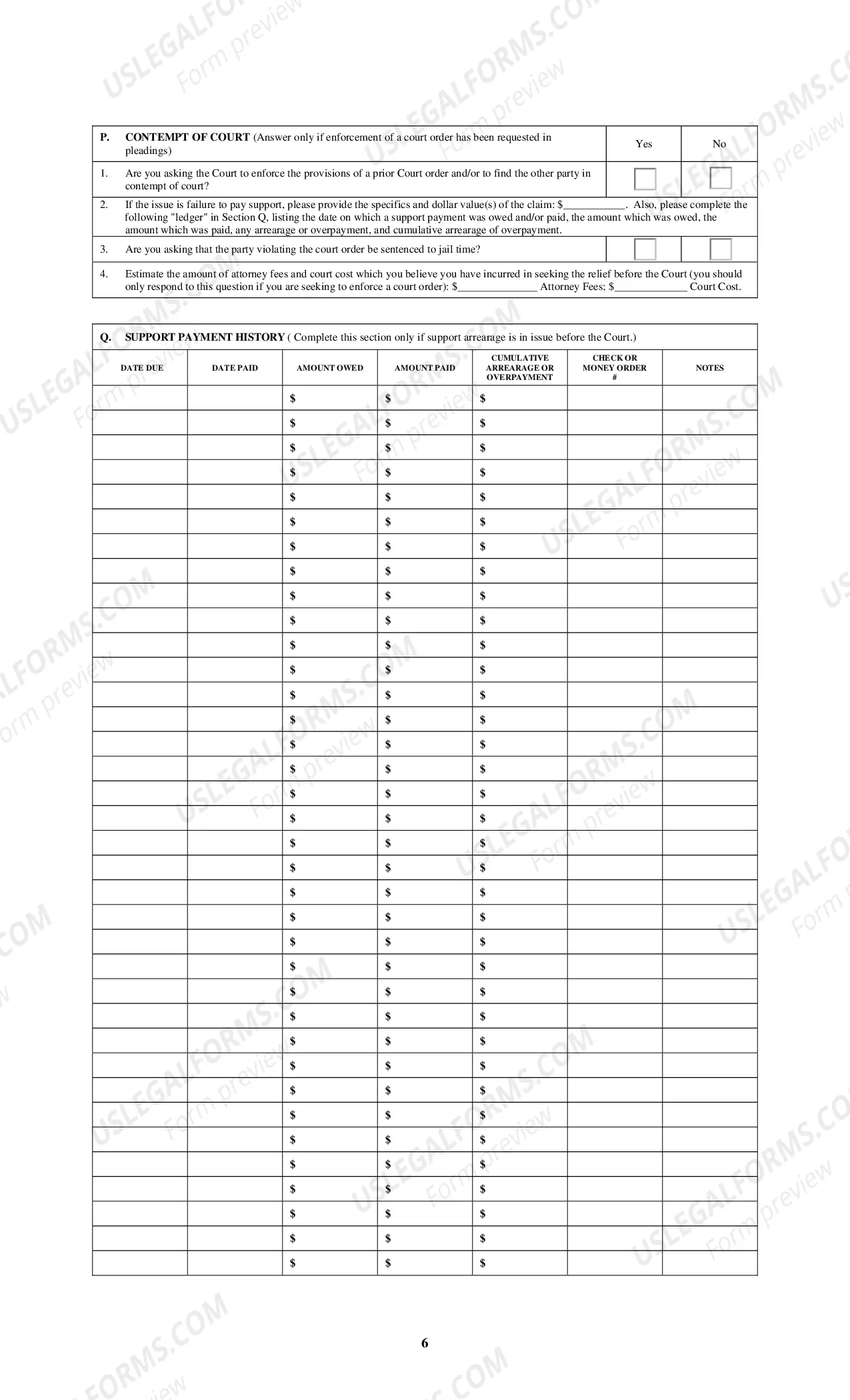 Preview Hearing Officer Conference Affidavit form