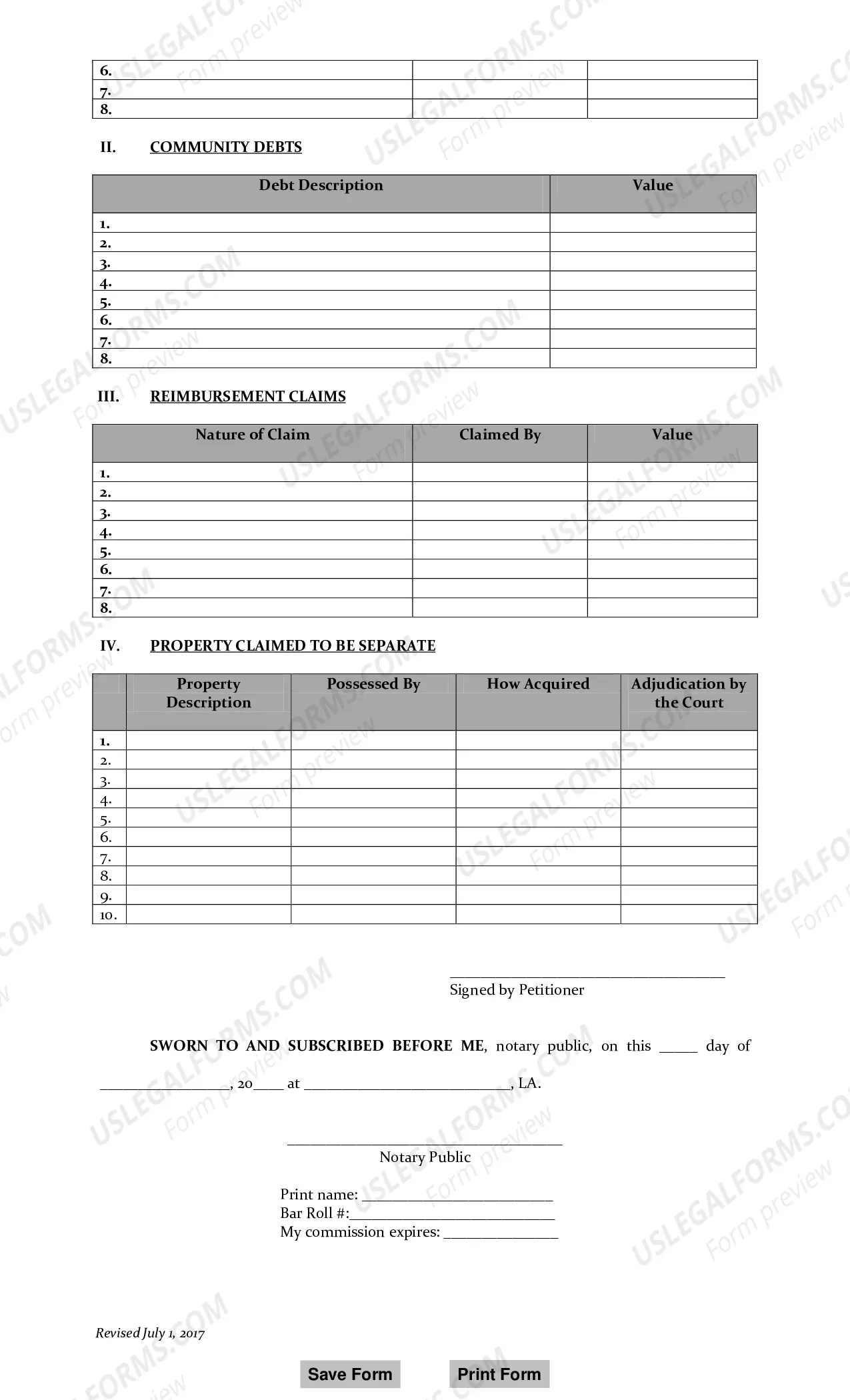 Preview Title IV. Appendix 30.0A. Sworn Detailed Descriptive List