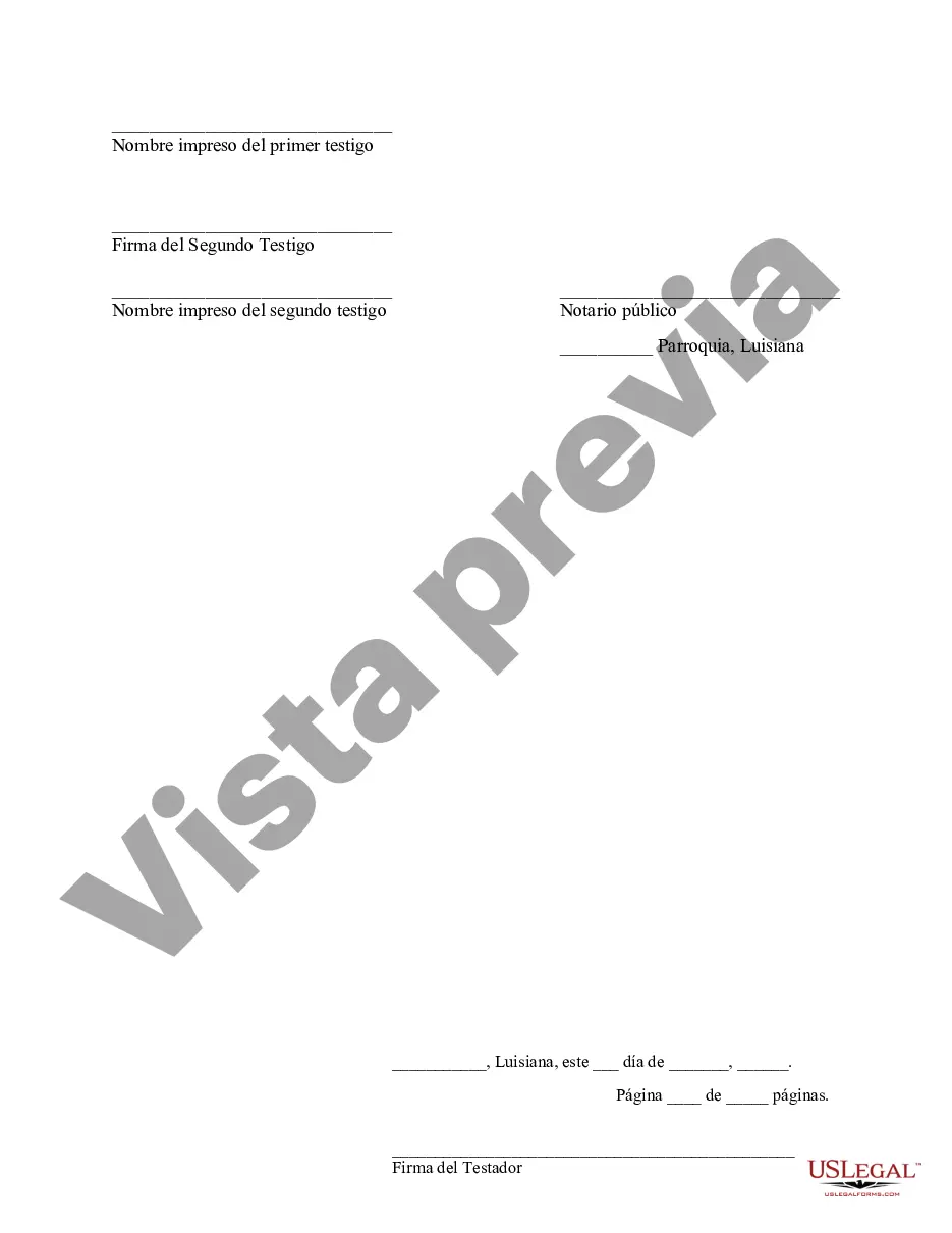 Preview Codicilo al formulario de testamento para enmendar su testamento - Testamentary Pet Trust