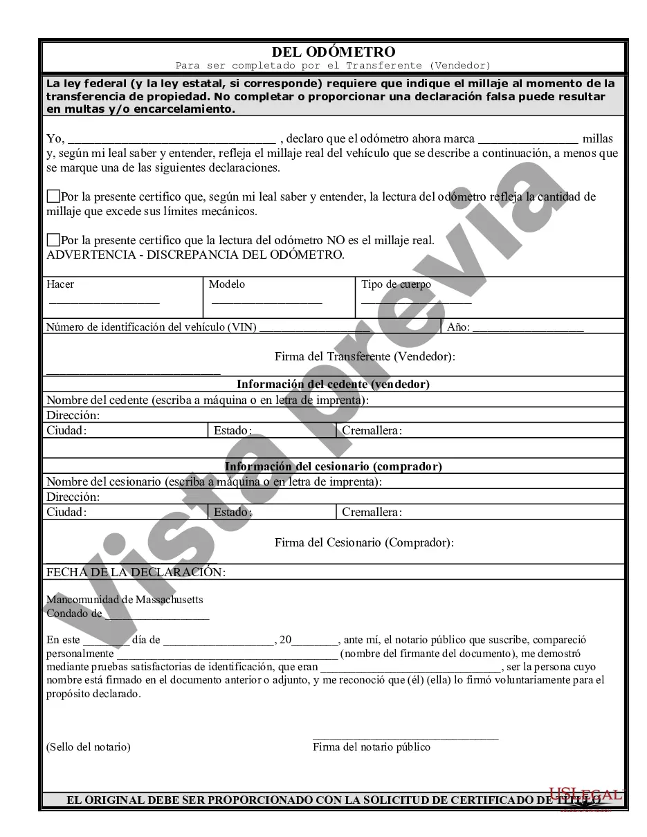 Preview Factura de venta de automóvil o vehículo, incluida la declaración del cuentakilómetros y el pagaré