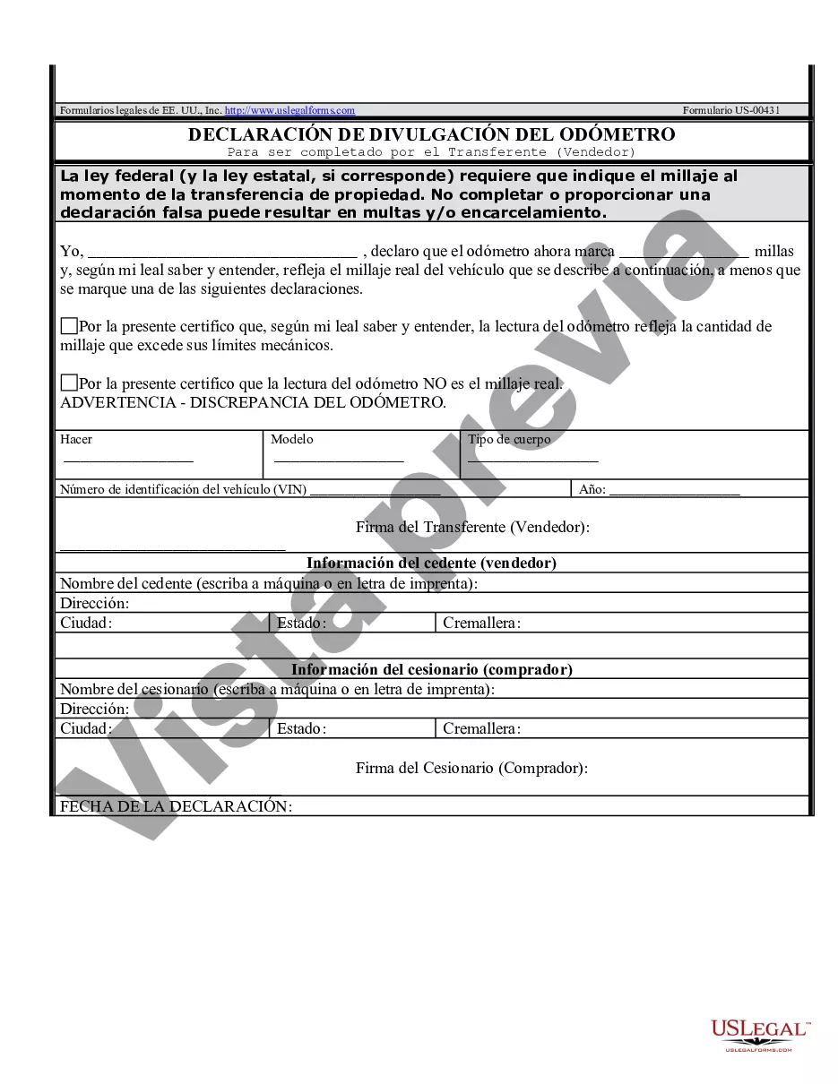 Preview Factura de Venta de Automóvil y Declaración de Odómetro