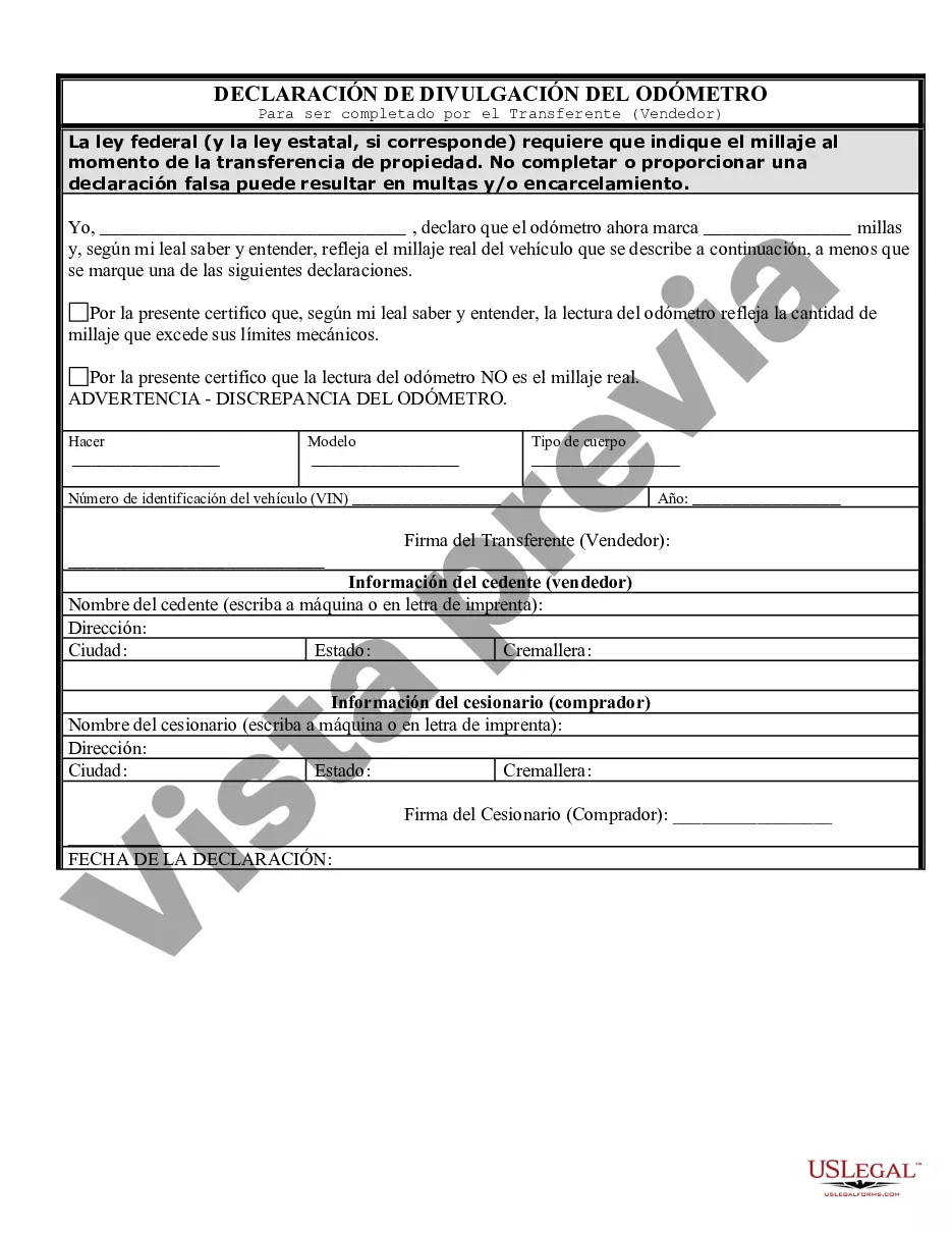 Preview Factura de venta de automóvil y estado de cuenta del odómetro para la venta tal como está