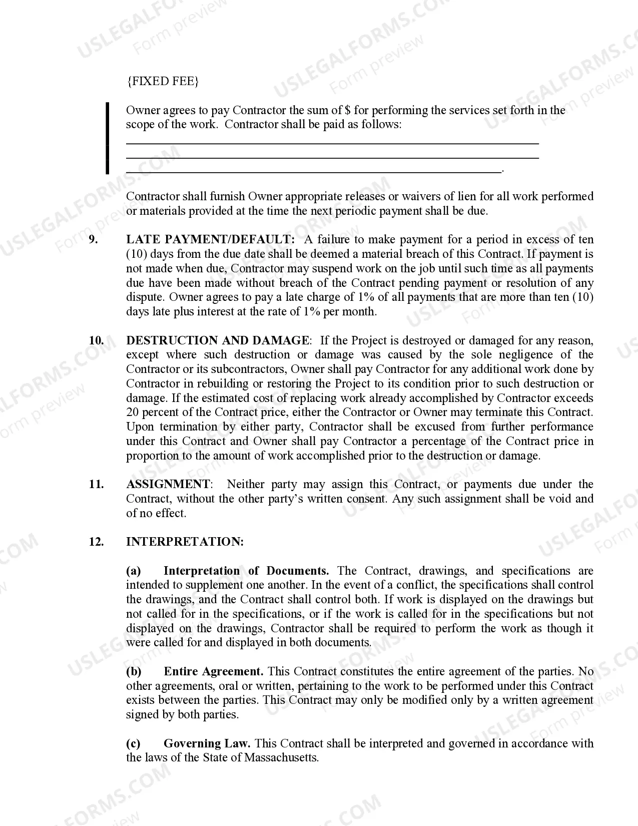 Preview Landscape Contract for Contractor
