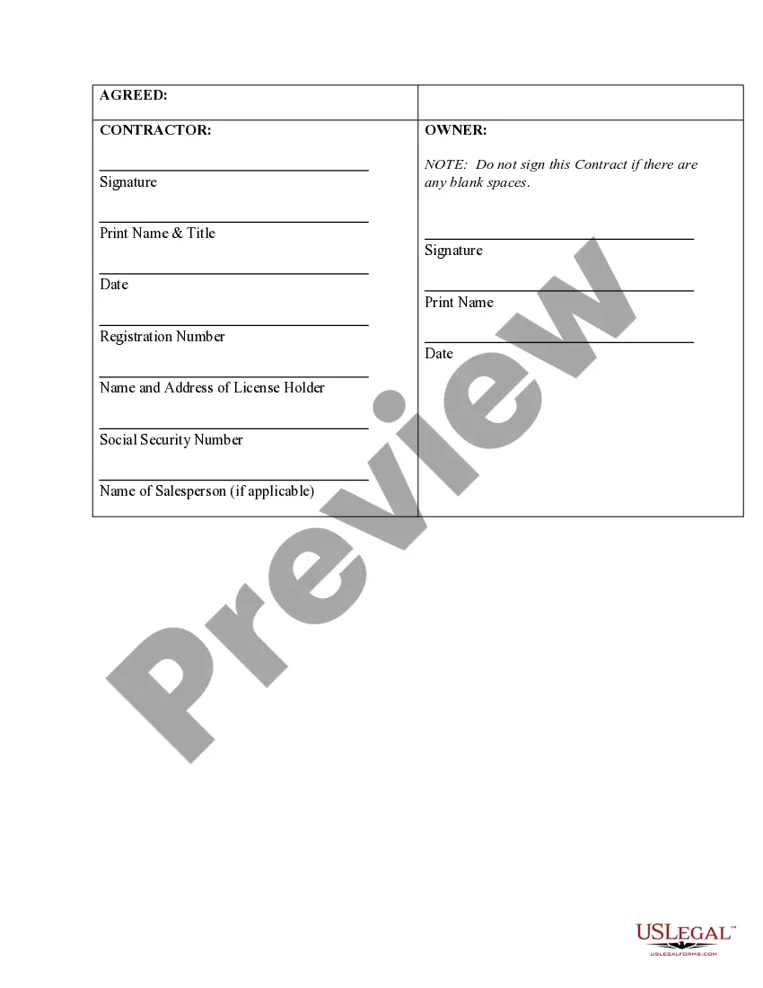 Preview Security Contract for Contractor