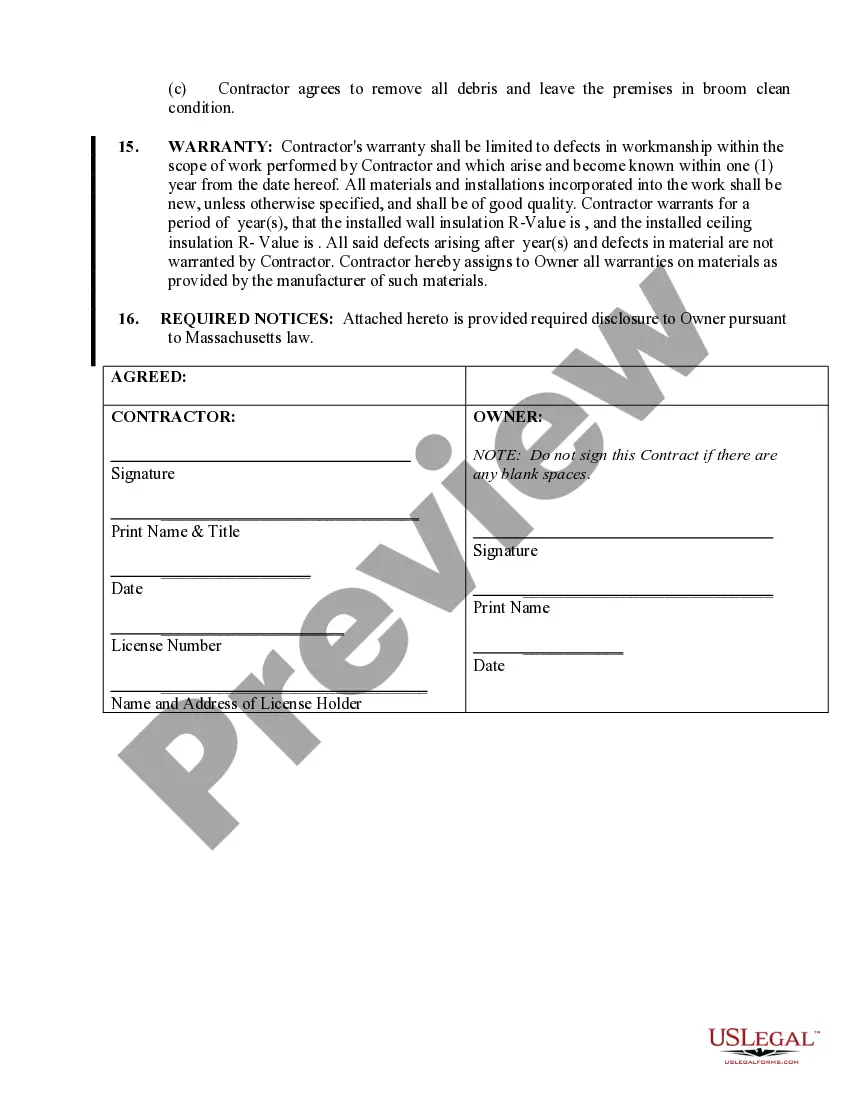 Preview Insulation Contract for Contractor