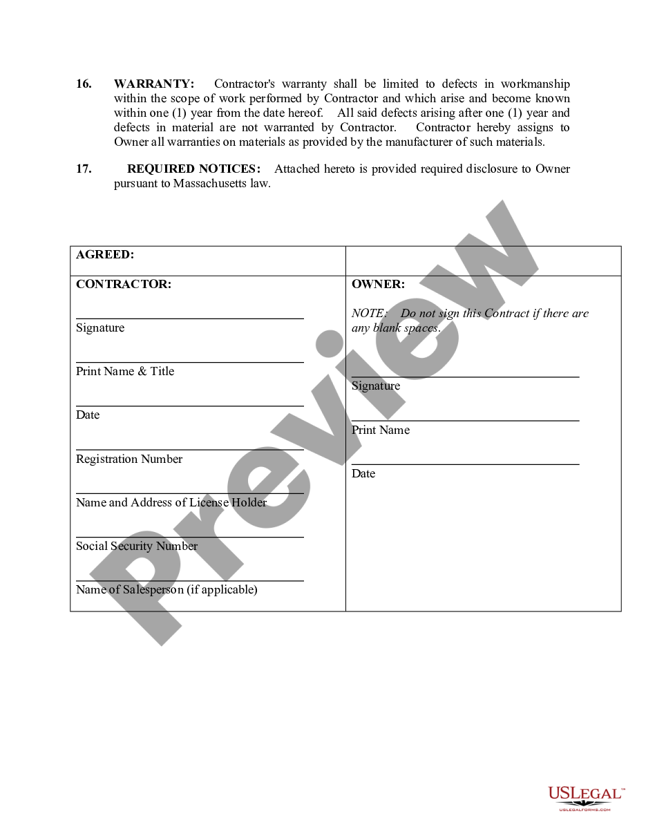 page 3 Site Work Contract for Contractor preview