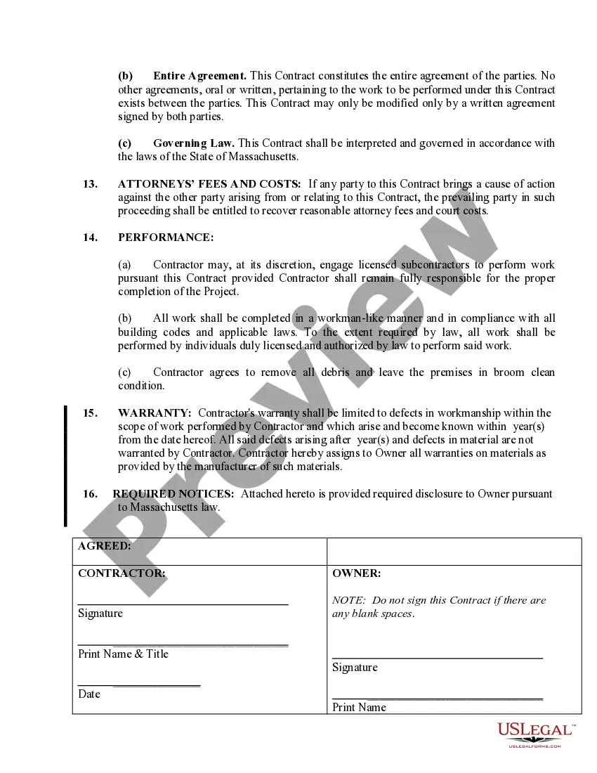 Preview Siding Contract for Contractor