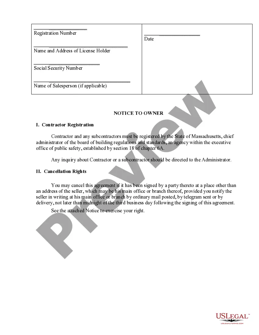 Preview Siding Contract for Contractor