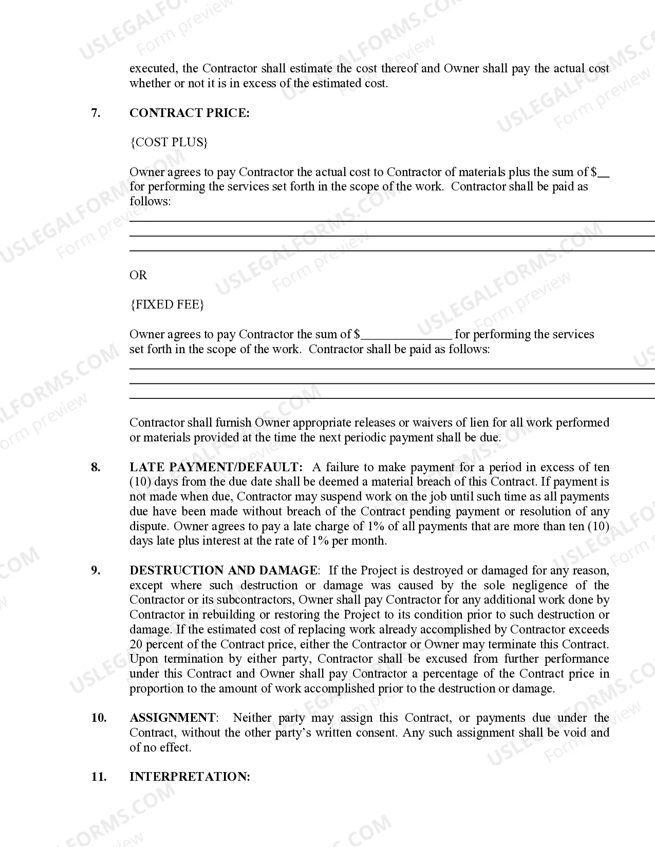 Preview Refrigeration Contract for Contractor