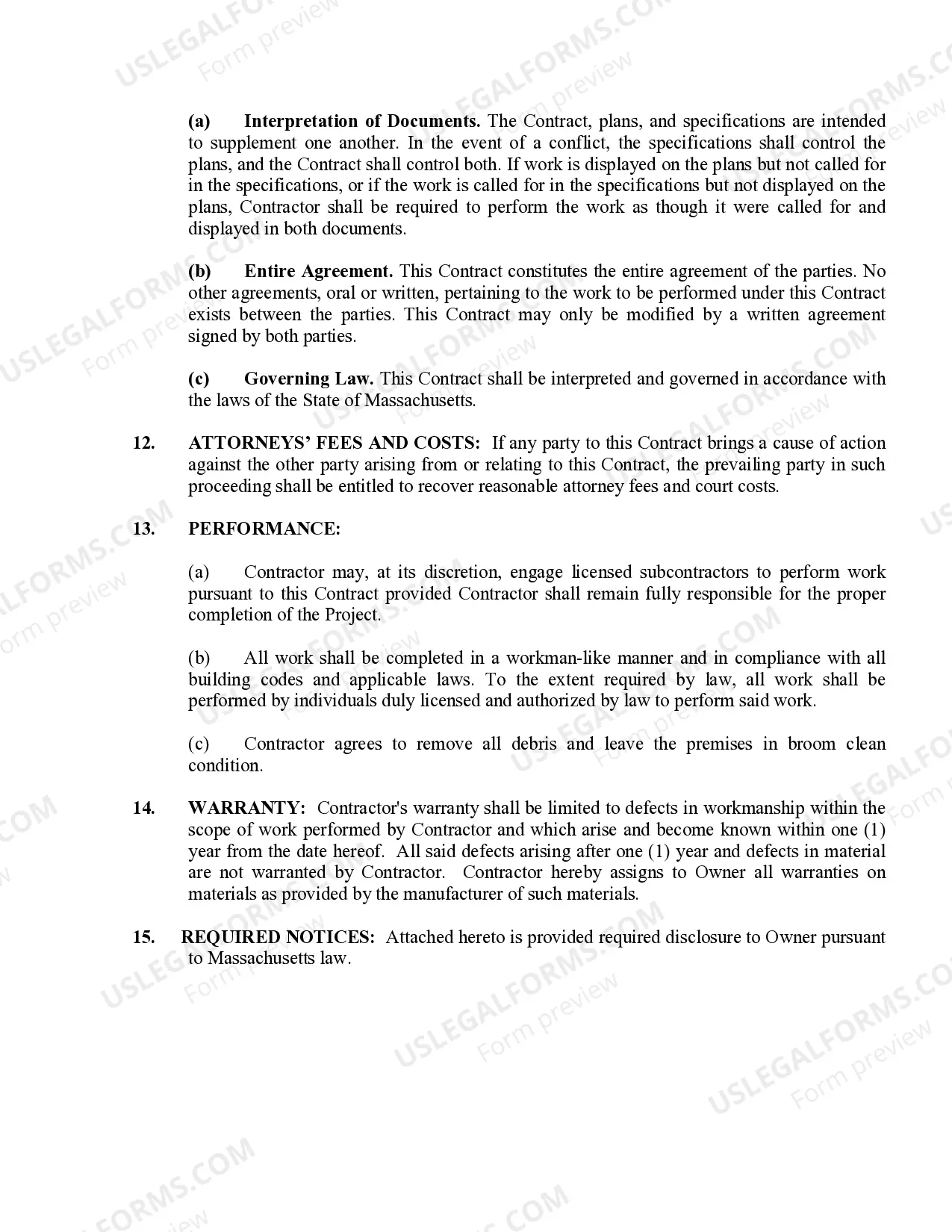 Preview Refrigeration Contract for Contractor