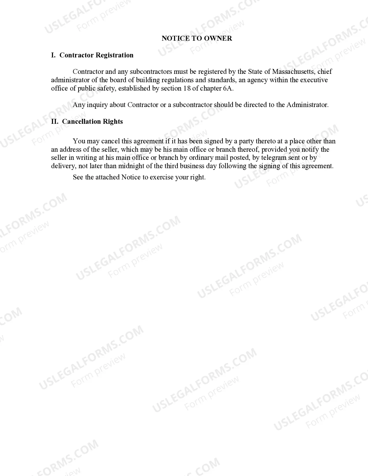 Preview Refrigeration Contract for Contractor