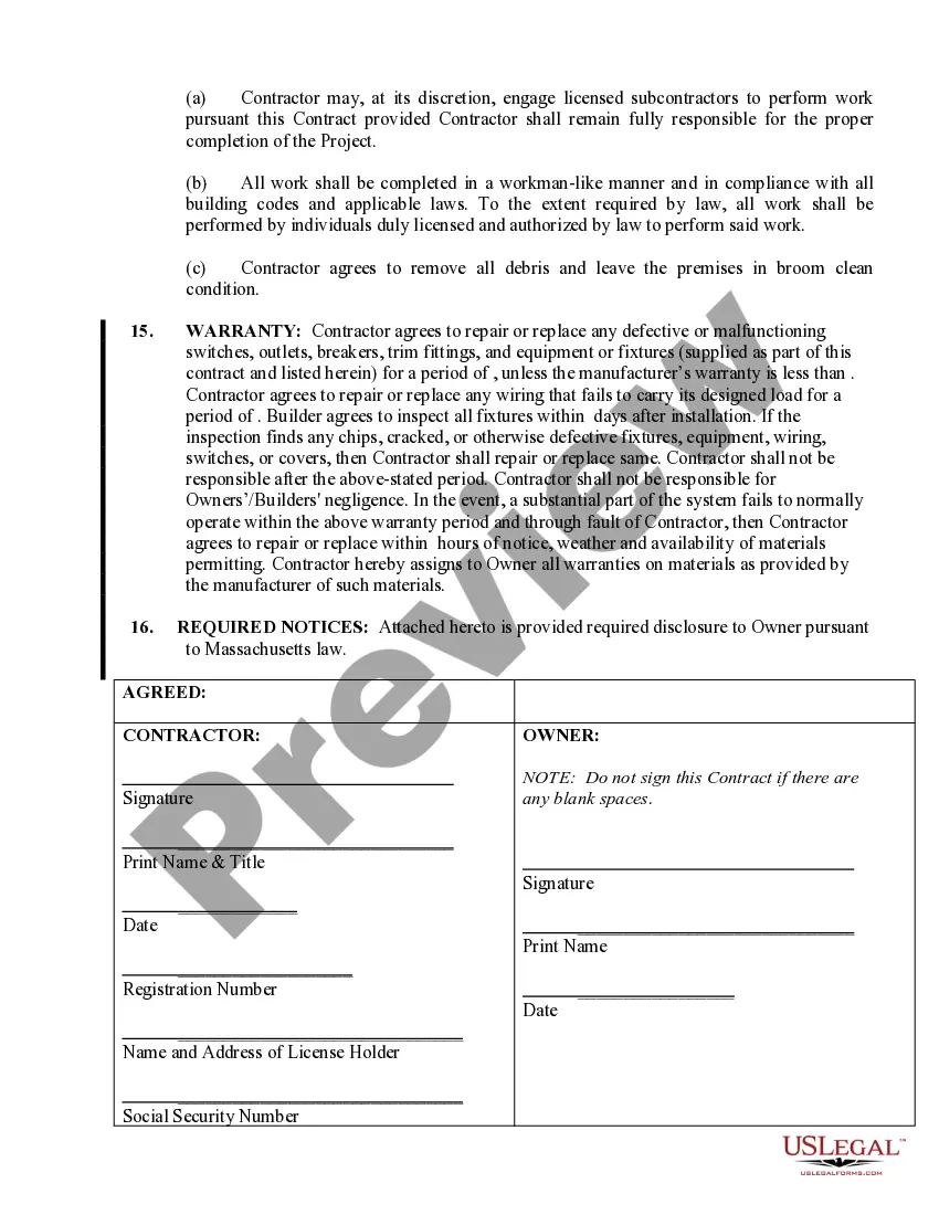 Get Electrical Contract for Contractor Preview Electrical Contract for Contractor