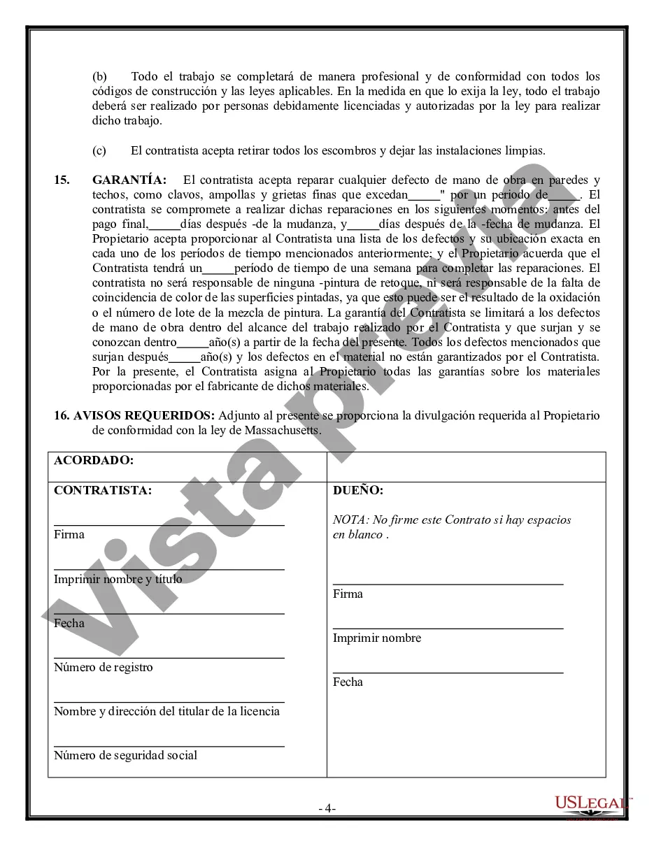 Preview Contrato de paneles de yeso de yeso para contratista