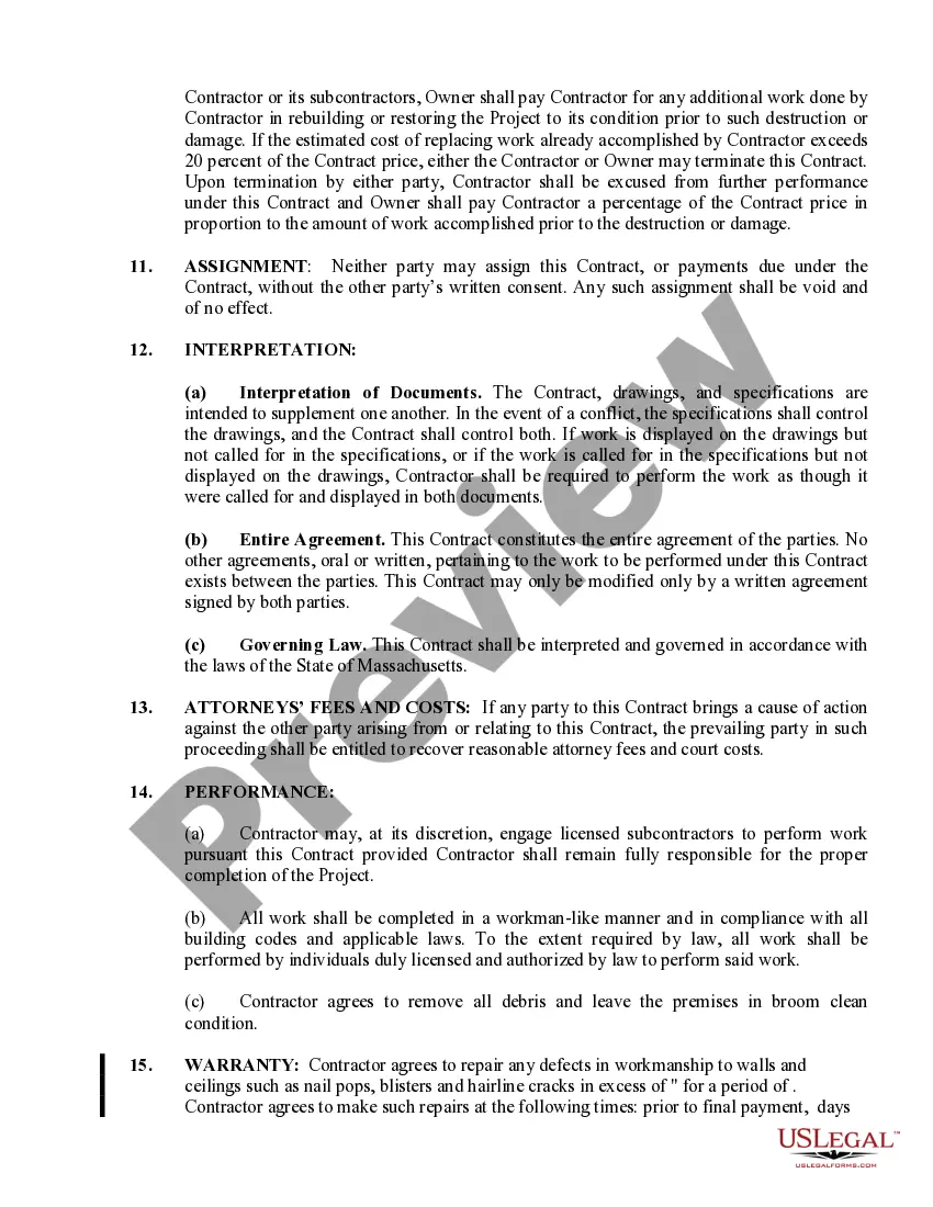 Preview Sheetrock Drywall Contract for Contractor