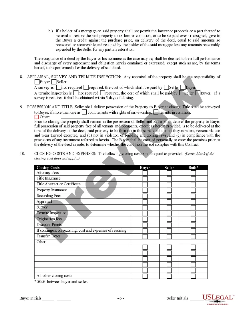 Preview Contract for Sale and Purchase of Real Estate with No Broker for Residential Home Sale Agreement
