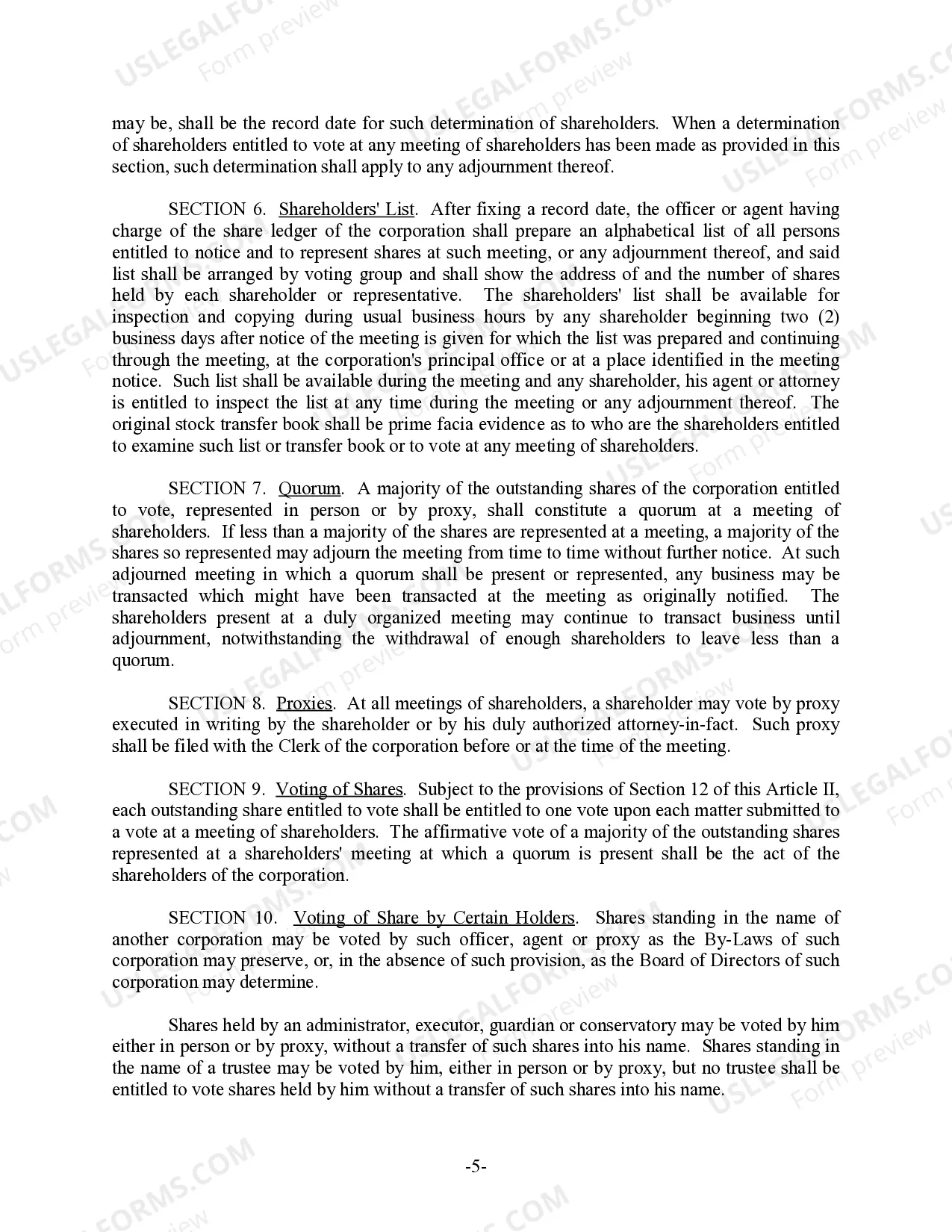 Preview Massachusetts Bylaws for Corporation