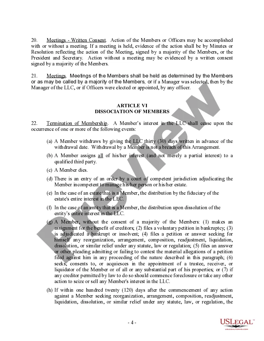 Get Single Member Limited Liability Company LLC Operating Agreement Preview Single Member Limited Liability Company LLC Operating Agreement