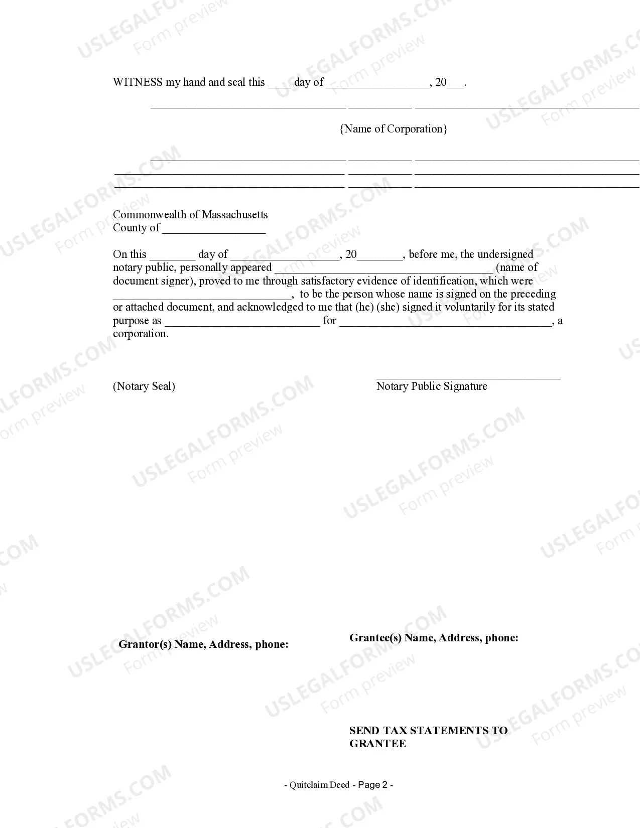 Preview Quitclaim Deed from Corporation to Husband and Wife