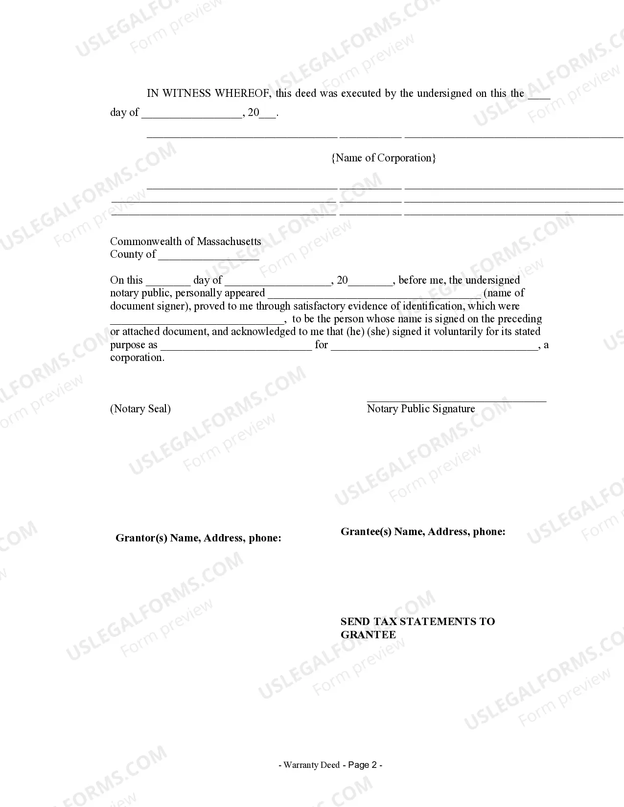Preview Warranty Deed from Corporation to Individual