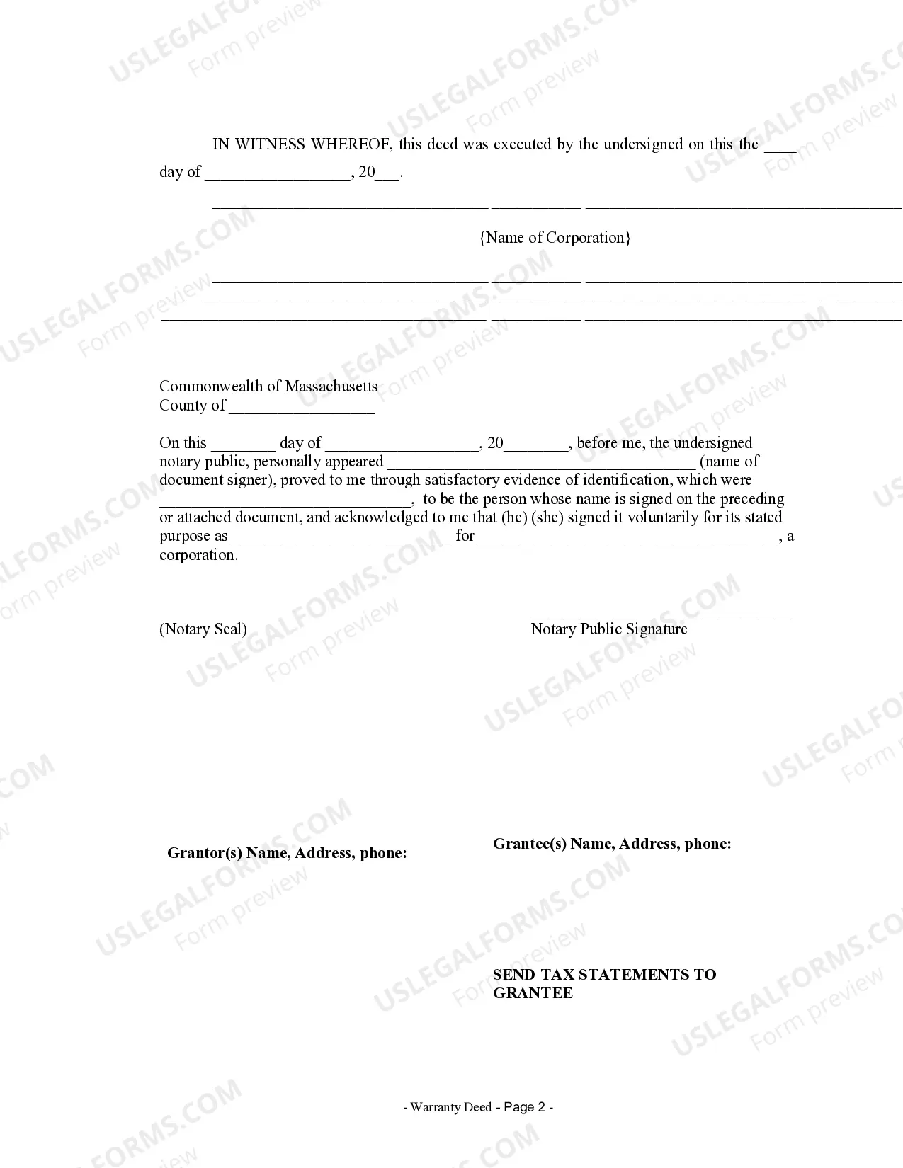 Preview Warranty Deed from Corporation to Corporation